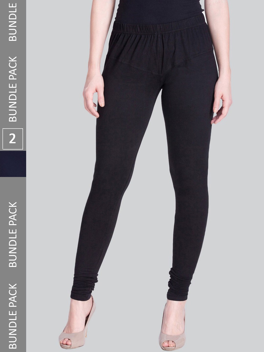 

LYRA Women Pack Of 2 Churidar-Length Leggings, Navy blue
