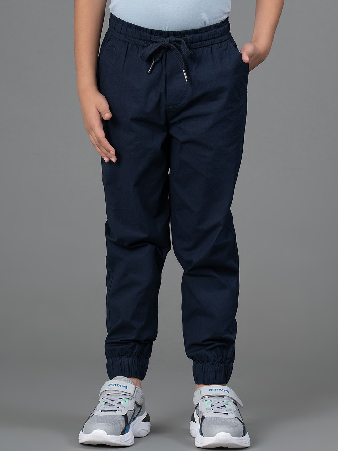 

Red Tape Boys Regular Fit Mid-Rise Joggers, Navy blue