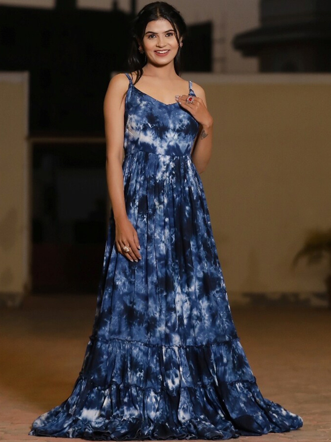 

Indi INSIDE Dyed Sleeveless Maxi Ethnic Dress, Blue