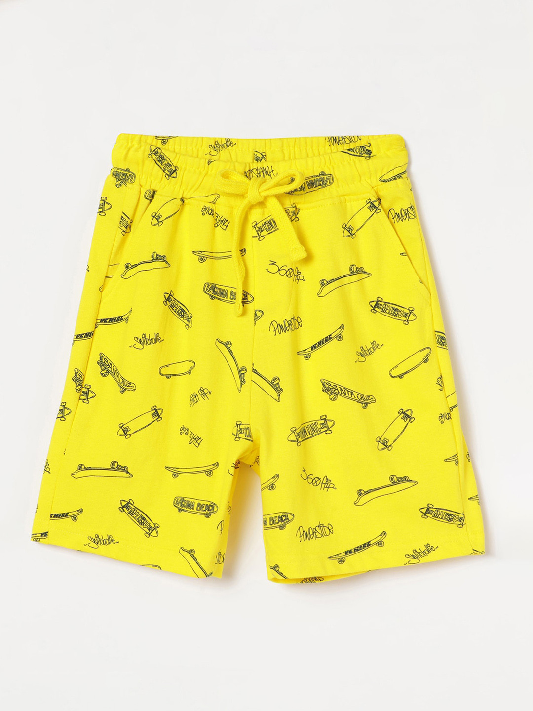 

Fame Forever by Lifestyle Boys Printed Pure Cotton Shorts, Yellow