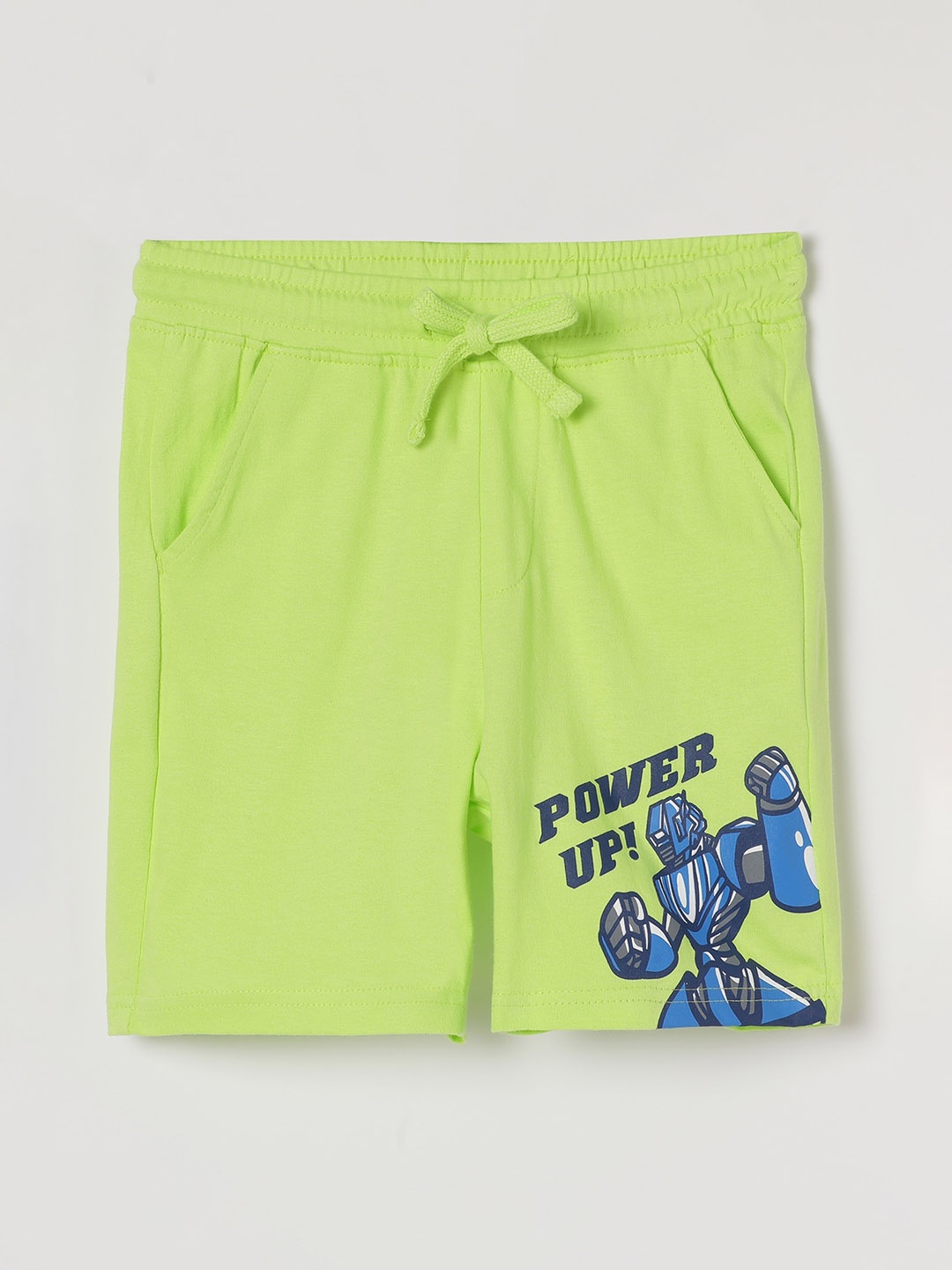 Fame Forever by Lifestyle Boys Printed Pure Cotton Shorts, Green