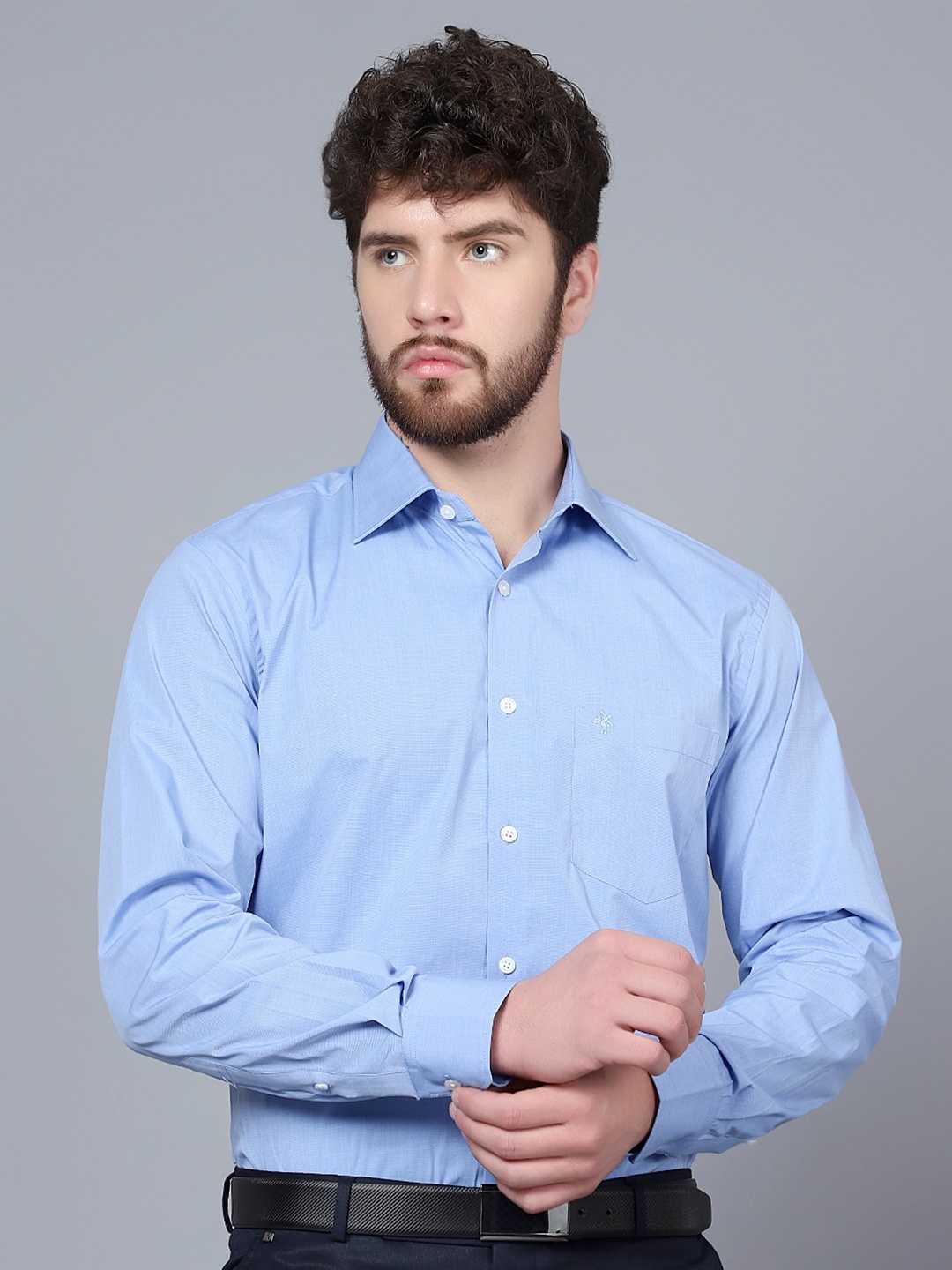 

Cantabil Spread Collar Cotton Formal Shirt, Blue