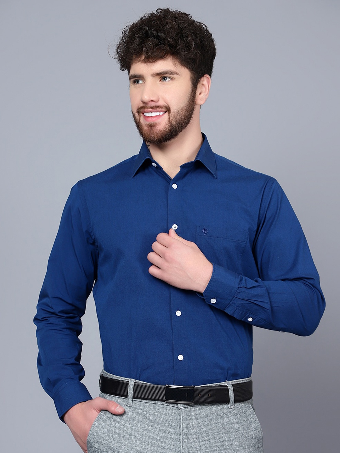 

Cantabil Cotton Formal Shirt, Blue
