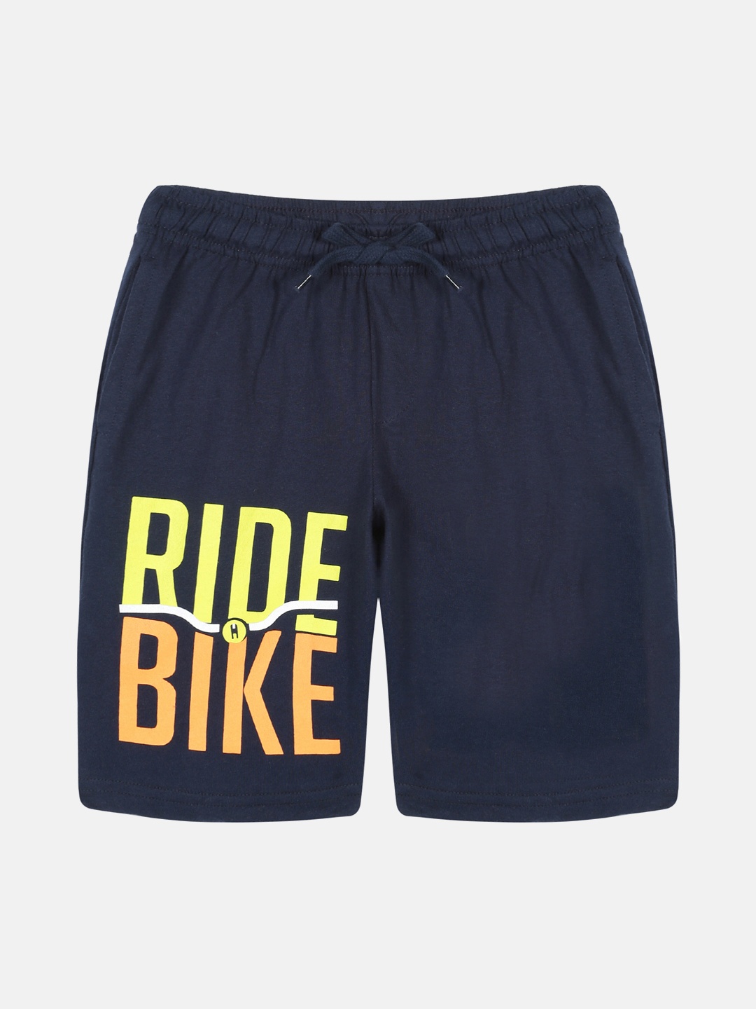 

KiddoPanti Boys Typography Printed Pure Cotton Shorts, Navy blue