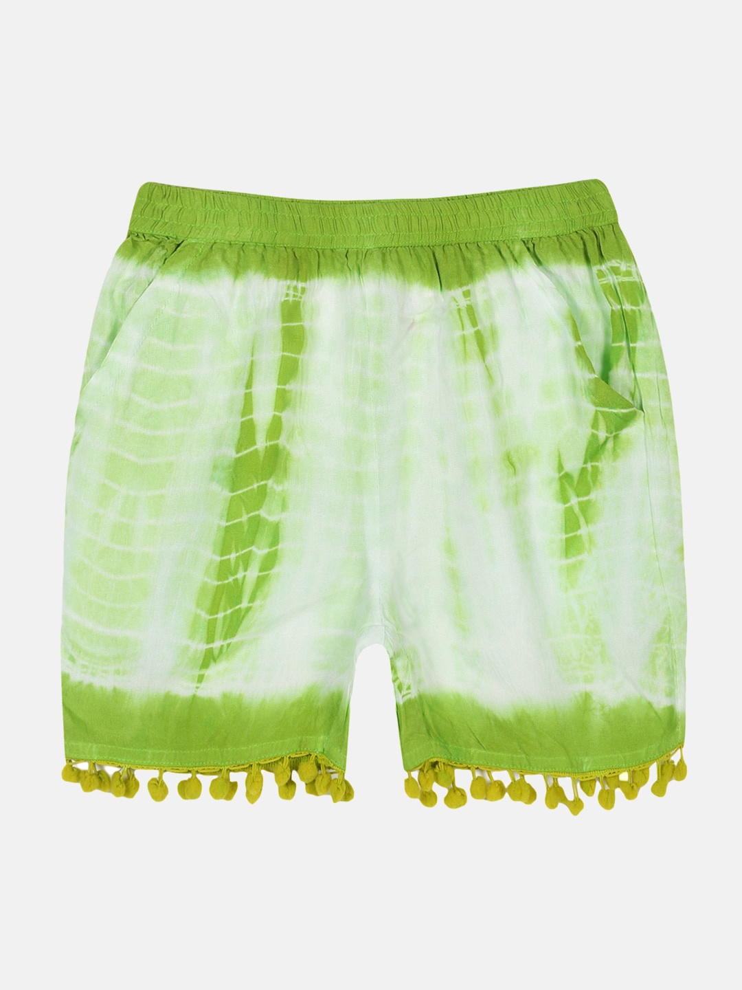 

KiddoPanti Girls Tie & Dye Regular Fit Shorts, Green