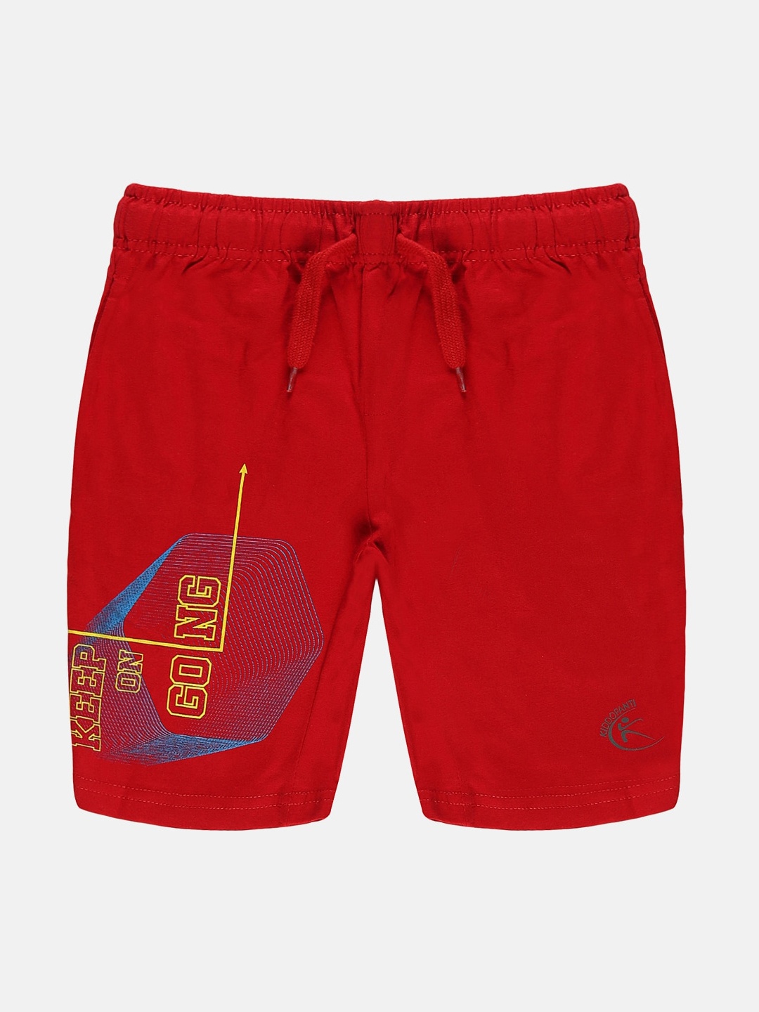 

KiddoPanti Boys Printed Regular Fit Cotton Shorts, Red