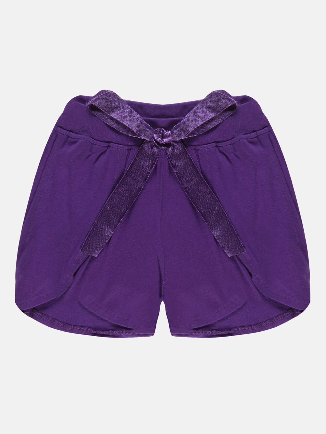 

KiddoPanti Girls Over Lap Pure Cotton Shorts, Violet