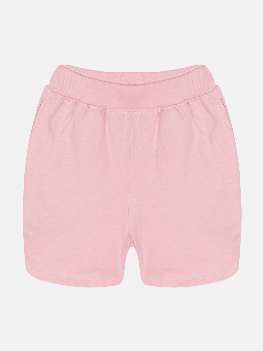 

KiddoPanti Girls Mid-Rise Pure Cotton Sports Shorts, Pink
