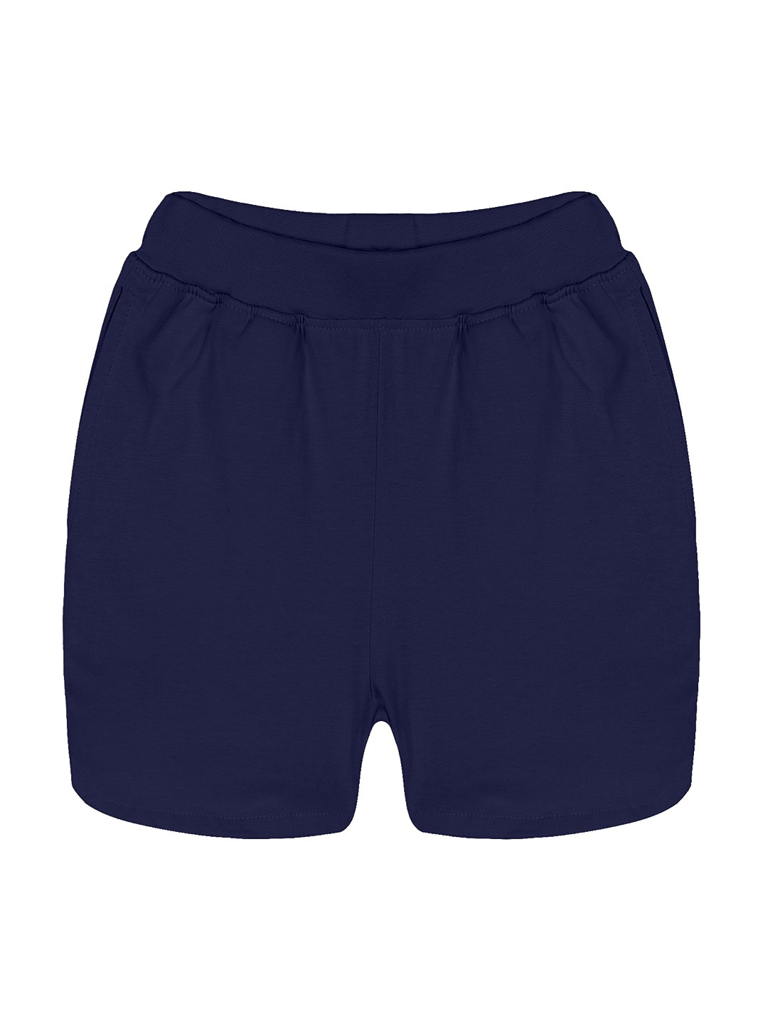 

KiddoPanti Girls Mid-Rise Pure Cotton Sports Shorts, Navy blue