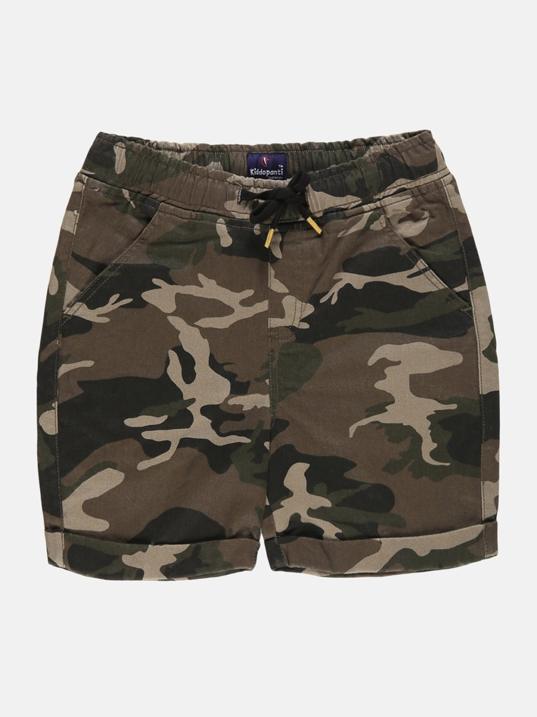 

KiddoPanti Boys Camouflage Printed Cotton Mid-Rise Shorts, Brown