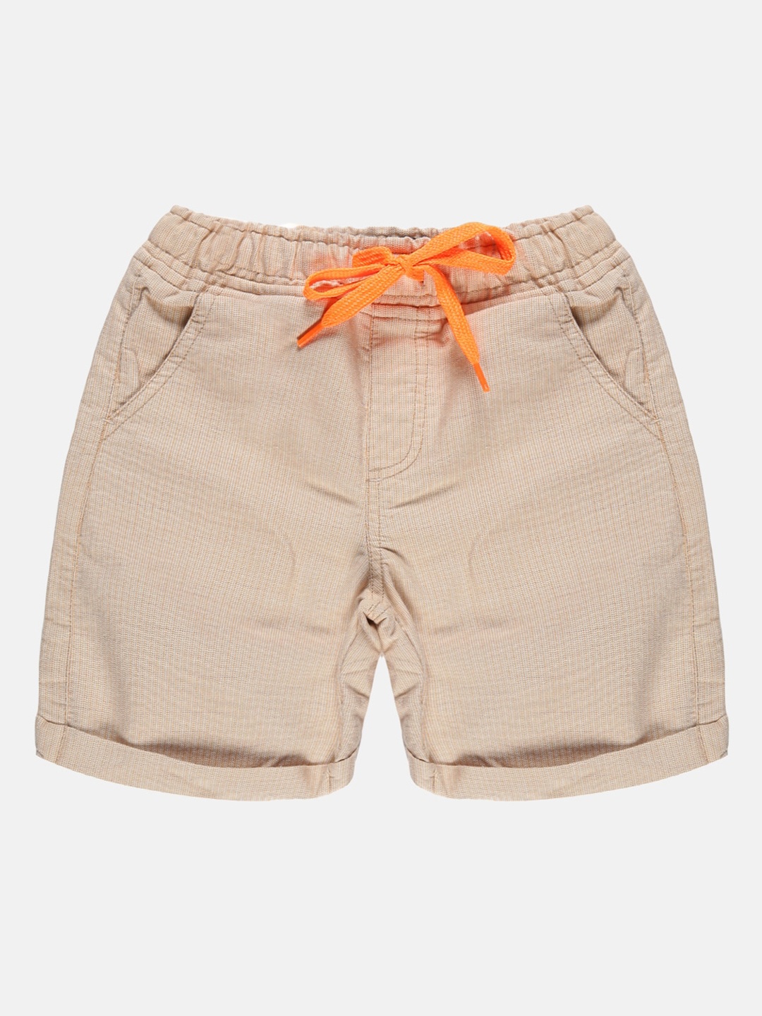 

KiddoPanti Boys Cotton Mid-Rise Regular Fit Shorts, Beige