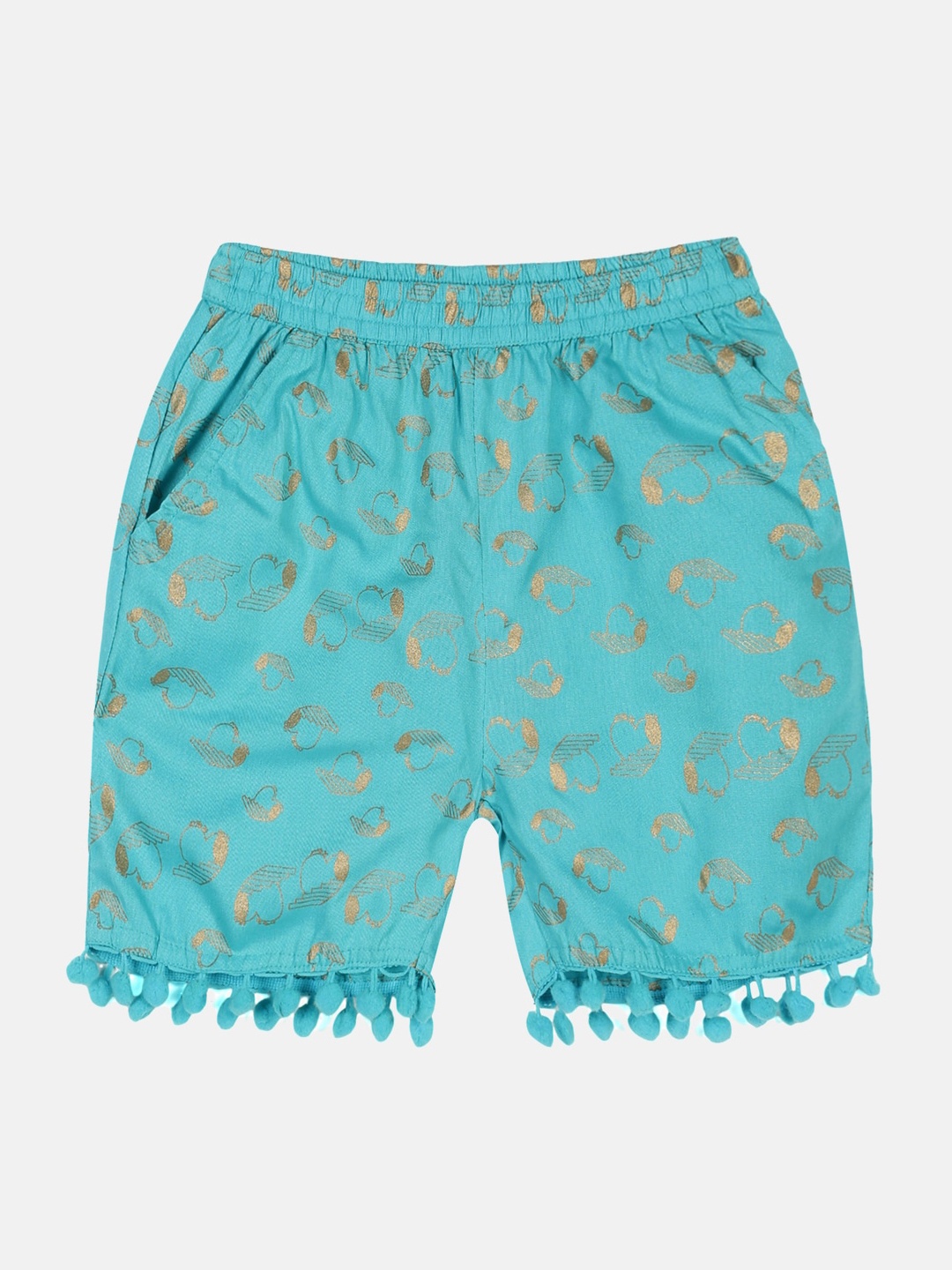 

KiddoPanti Girls Printed Regular Fit Shorts, Blue