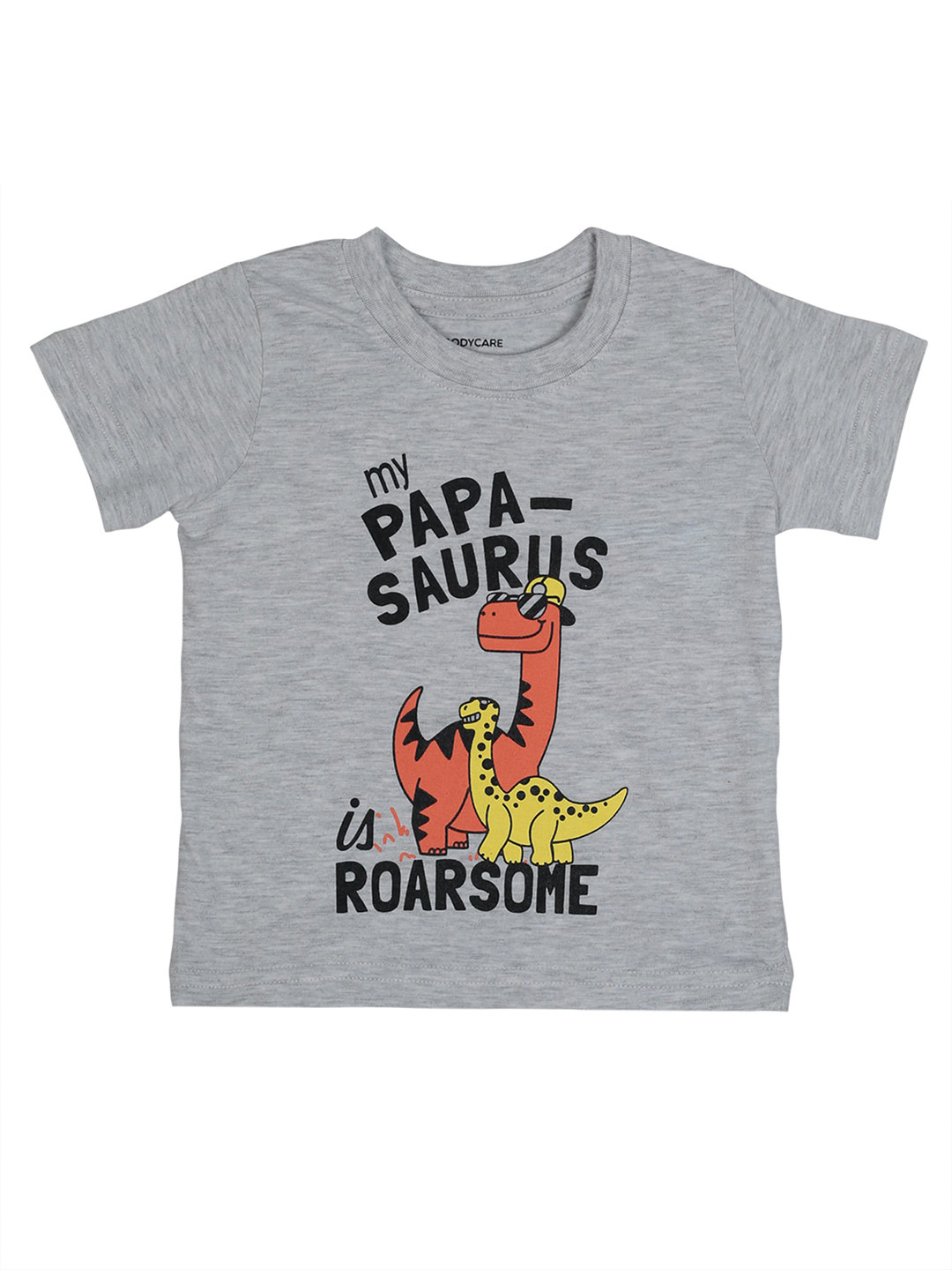 

Bodycare Kids Boys Typography Printed Cotton T-shirt, Grey melange