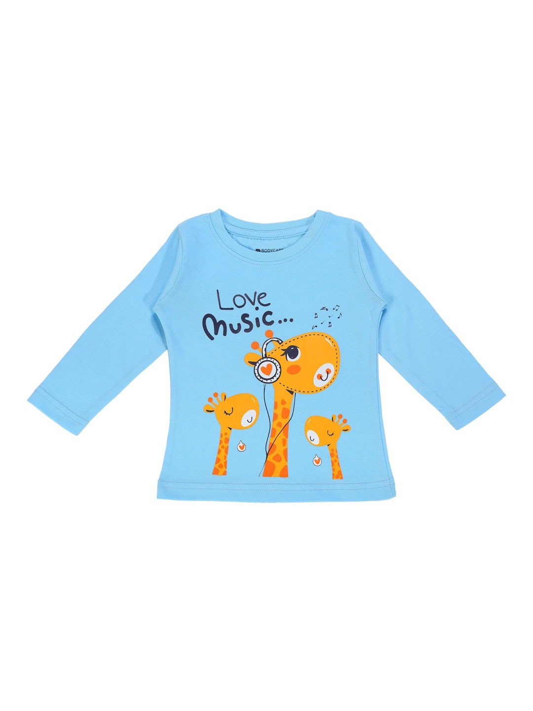 

Bodycare Kids Girls Full Sleeves Graphic Printed Cotton T-shirt, Blue