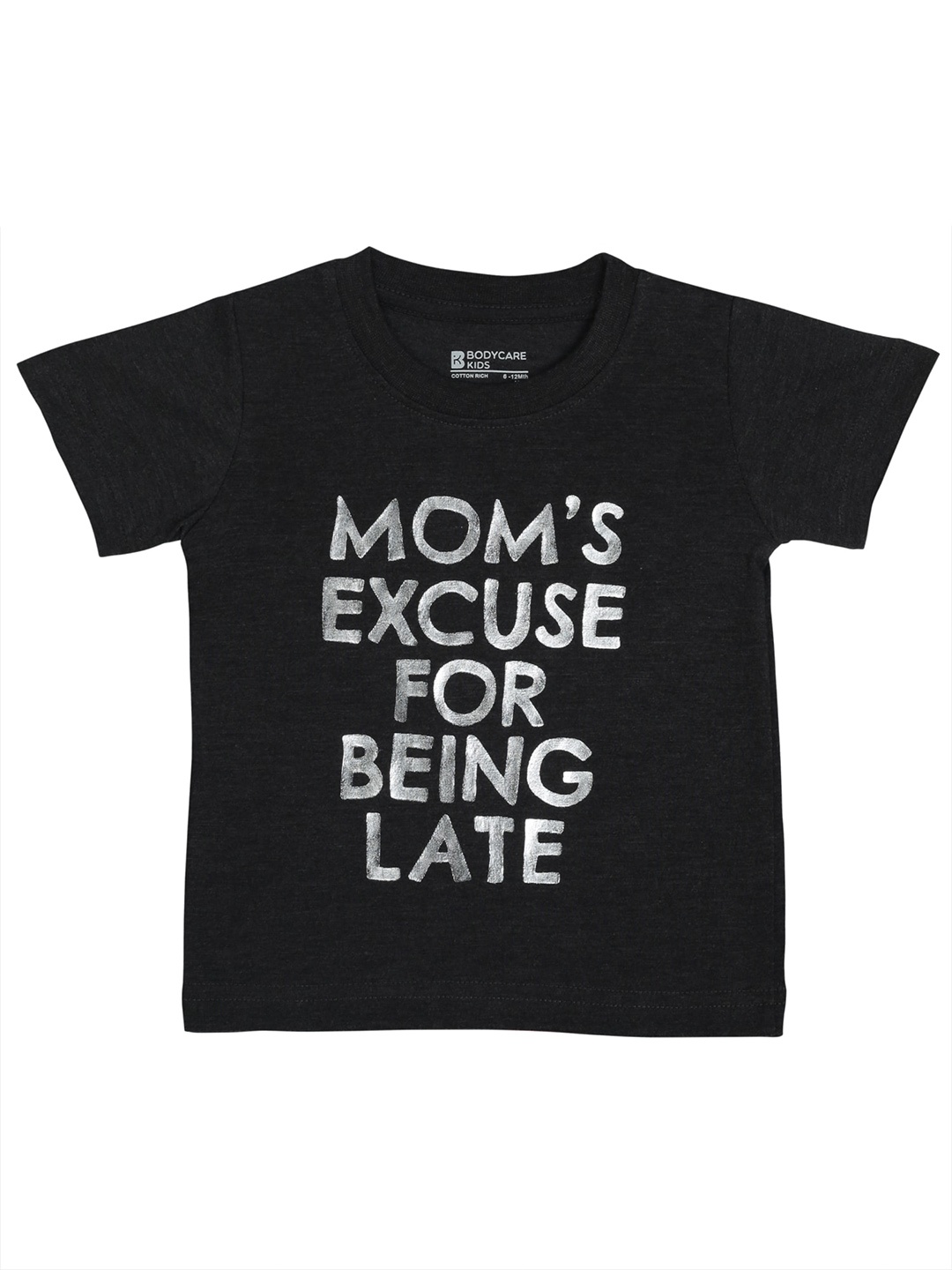 

Bodycare Kids Boys Typography Printed Cotton T-shirt, Charcoal