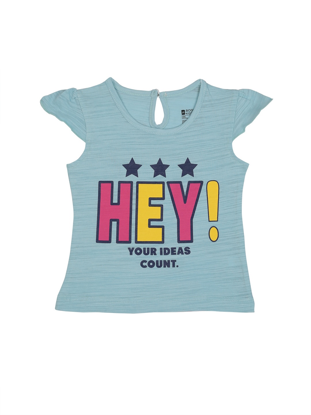 

Bodycare Kids Girls Typography Printed Cotton T-shirt, Blue
