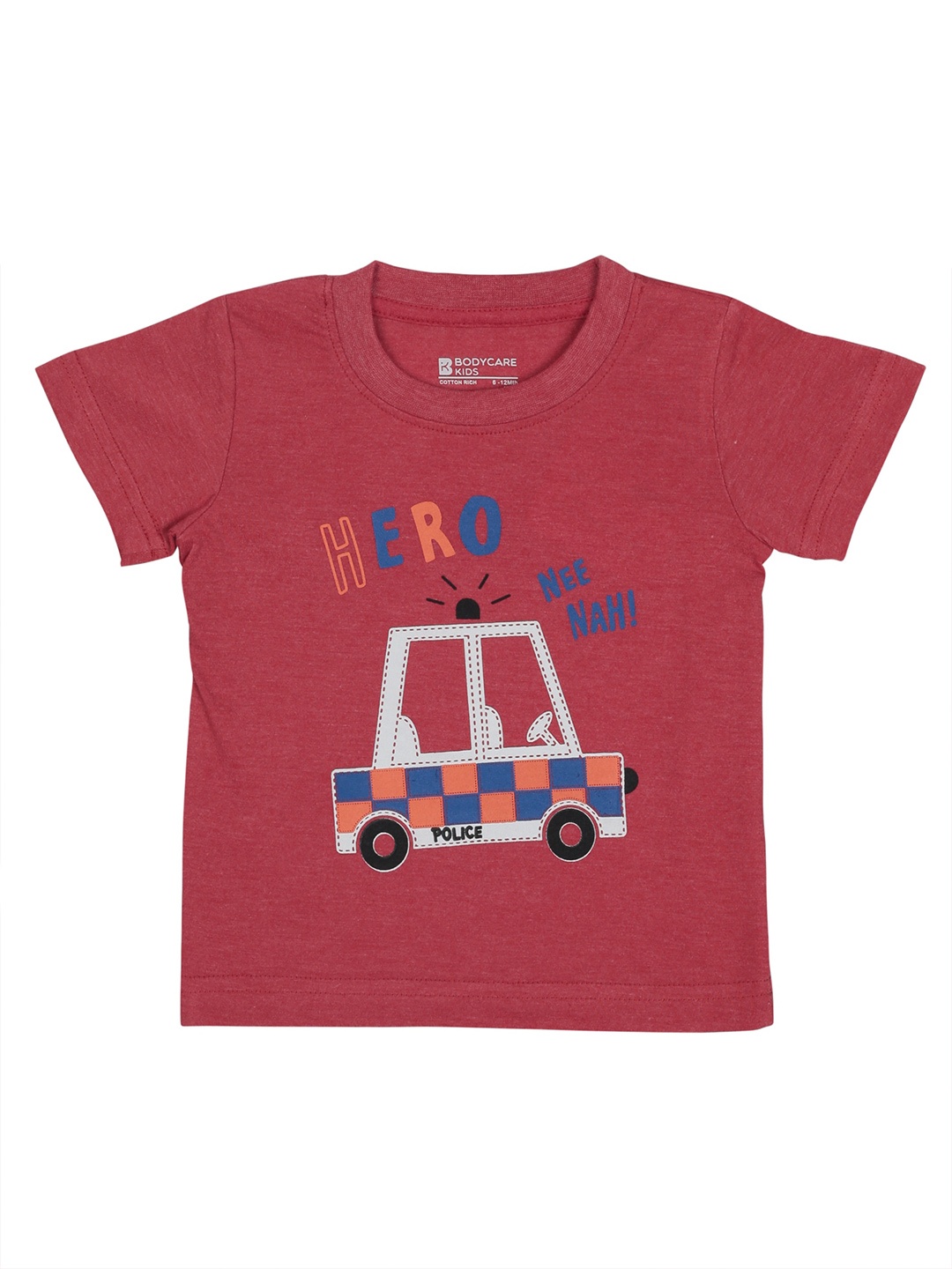 

Bodycare Kids Boys Half Sleeves Graphic Printed Cotton T-shirt, Maroon