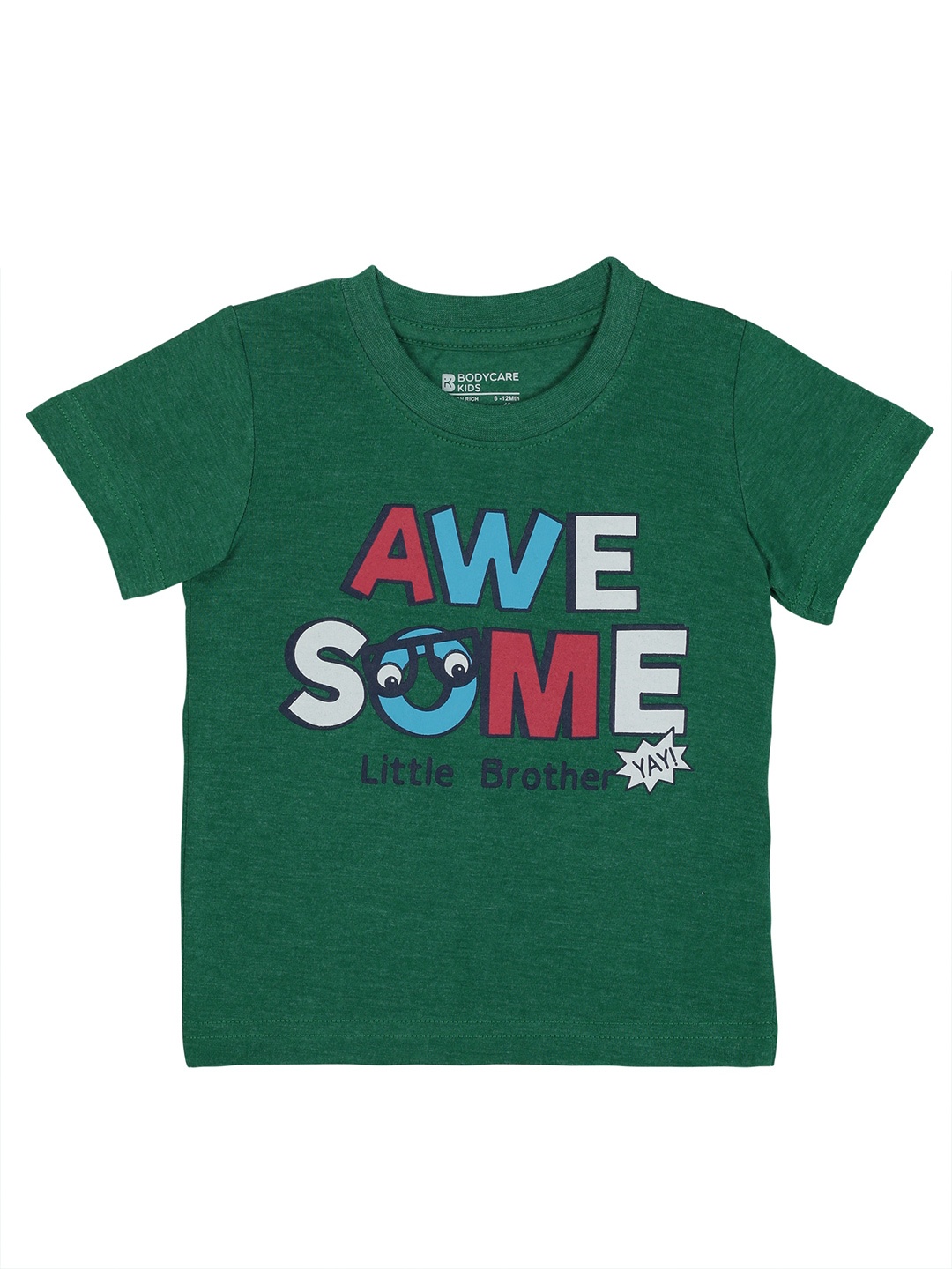 

Bodycare Kids Boys Typography Printed Round Neck Cotton T-shirt, Green