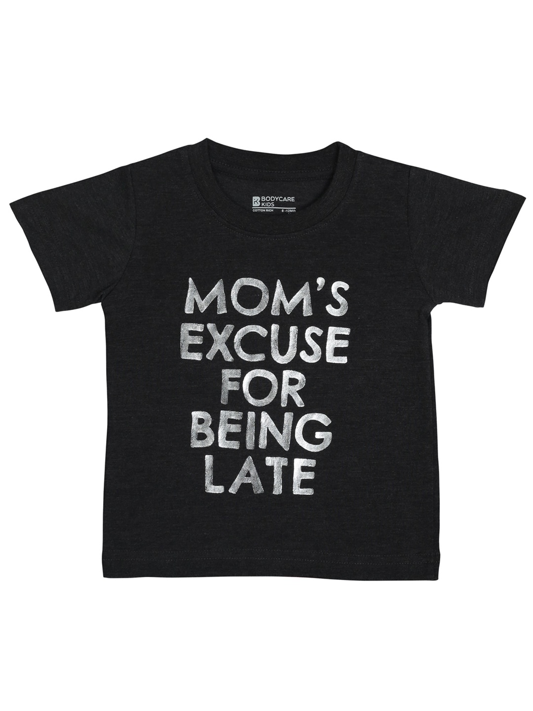 

Bodycare Kids Typography Printed Boys Cotton T-shirt, Black