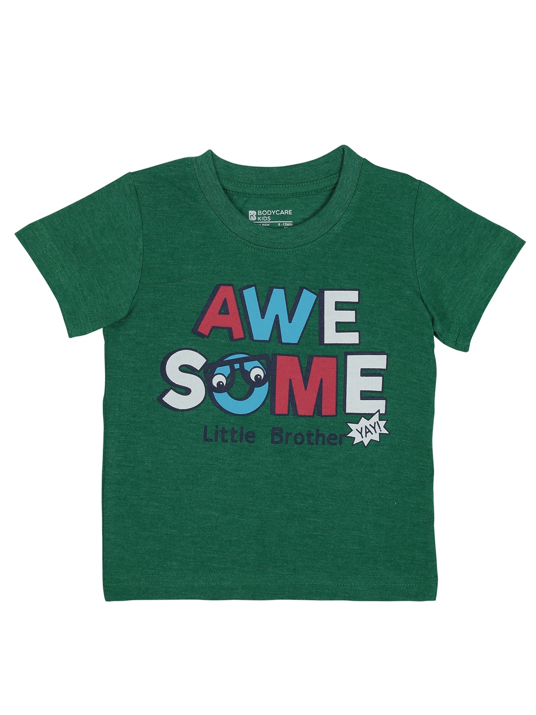 

Bodycare Kids Boys Typography Printed Cotton T-shirt, Green