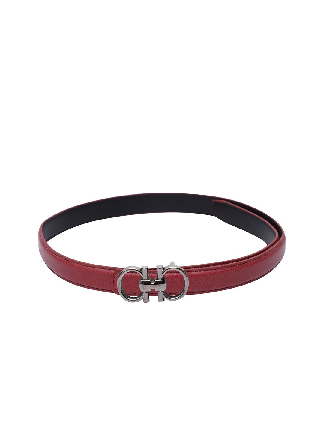 

thickskin Women Solid Push Pin Slim Belt, Maroon