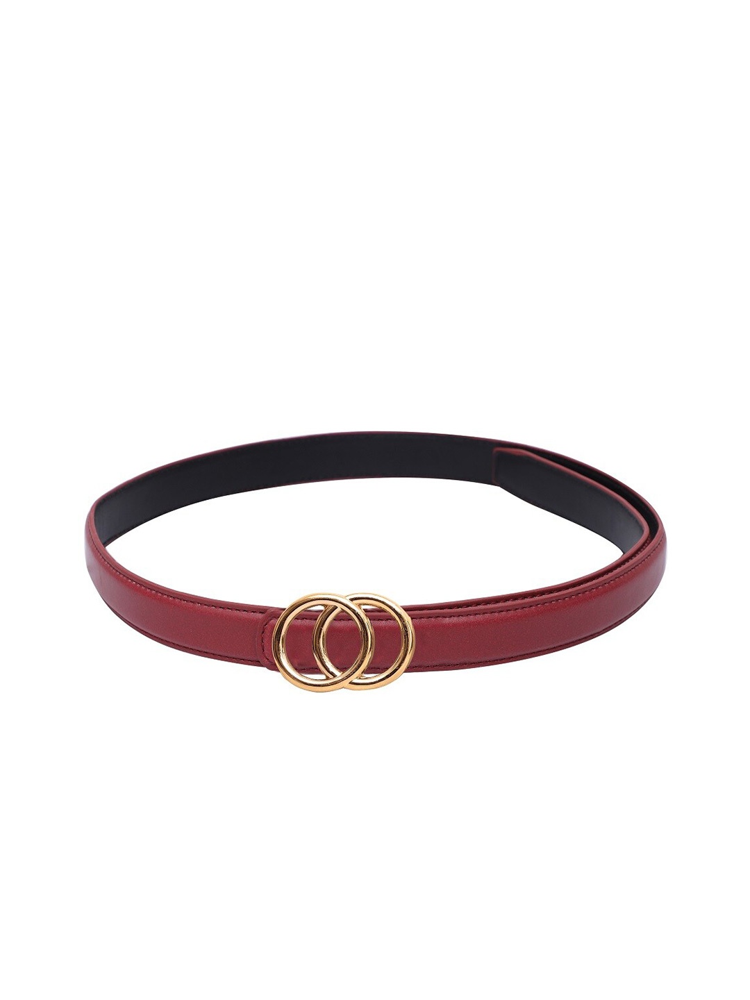 

thickskin Women Solid Push Pin Slim Belt, Maroon