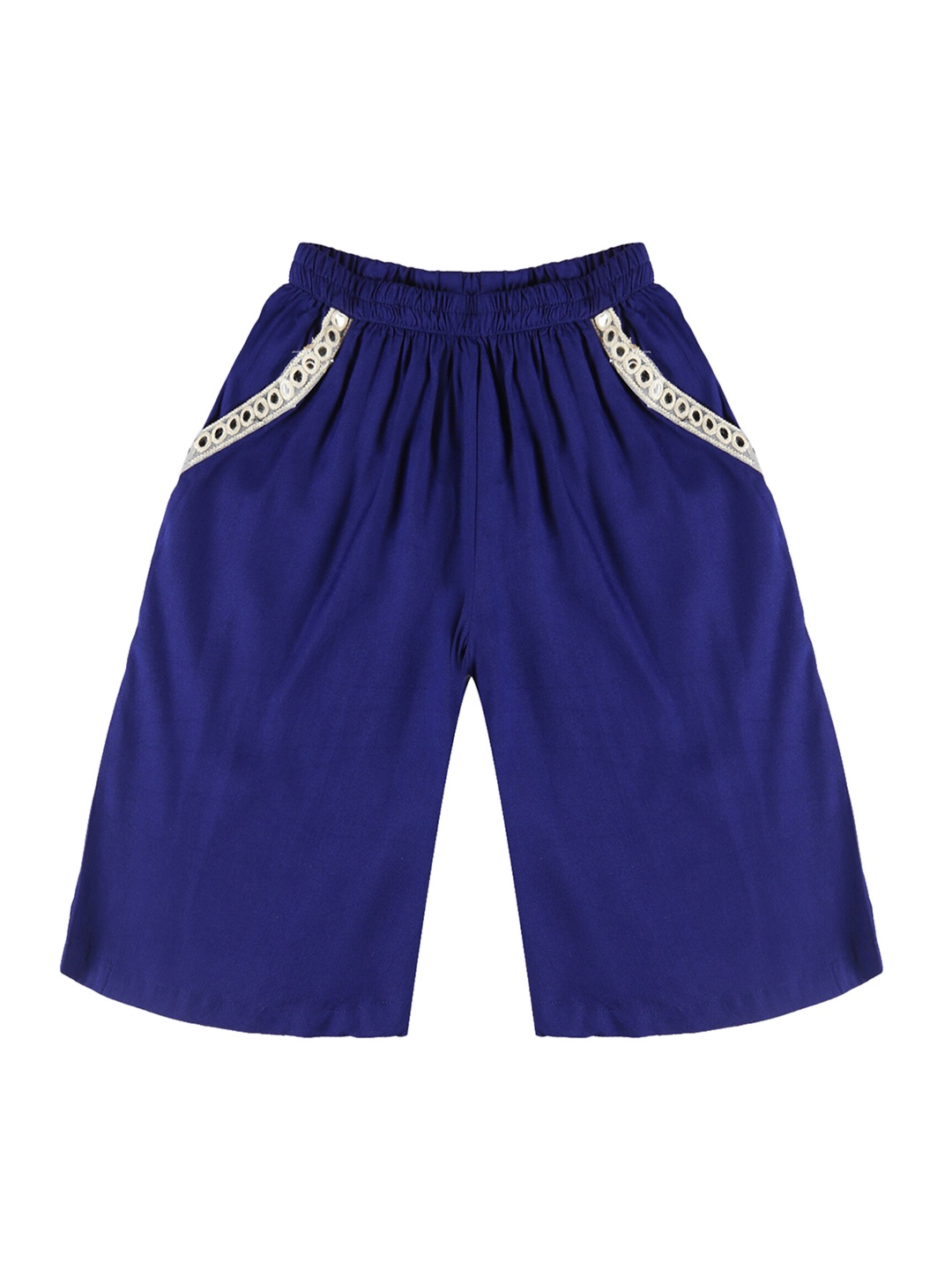 

KiddoPanti Girls Loose Fit Pleated Culottes, Navy blue