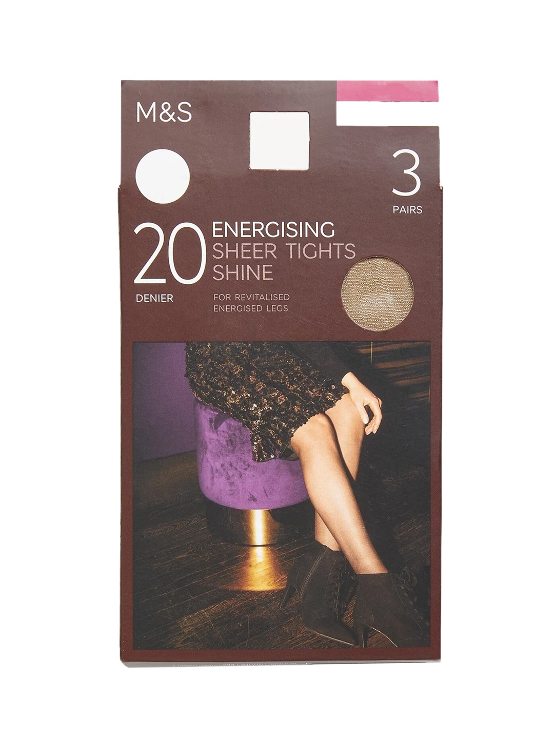 

Marks & Spencer 3 Pair 20D Energise KN Stockings, Beige