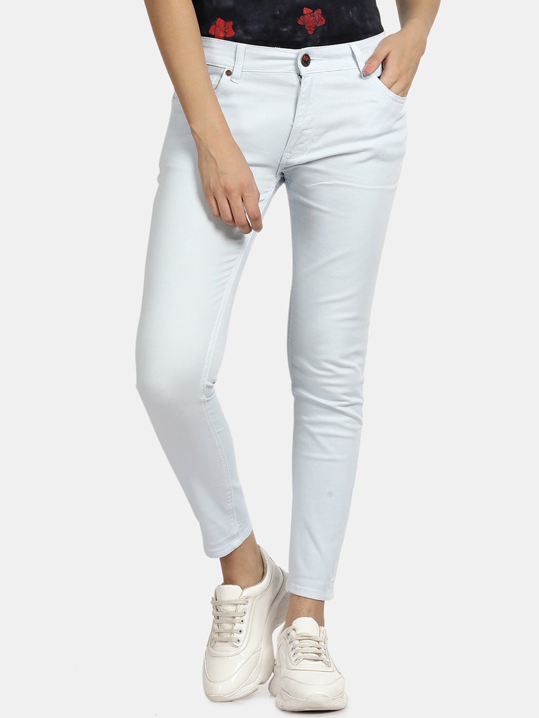 

Llak Jeans Women Skinny Fit Stretchable Cotton Jeans, White