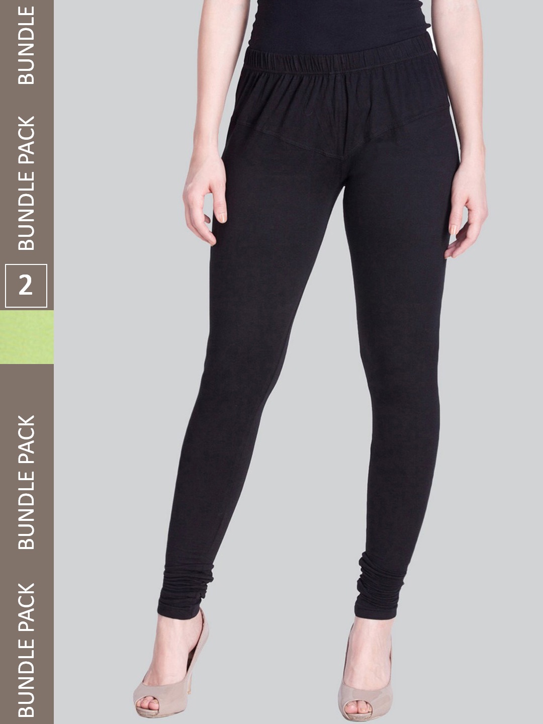 

LYRA Women Pack Of 2 Churidar-Length Leggings, Black