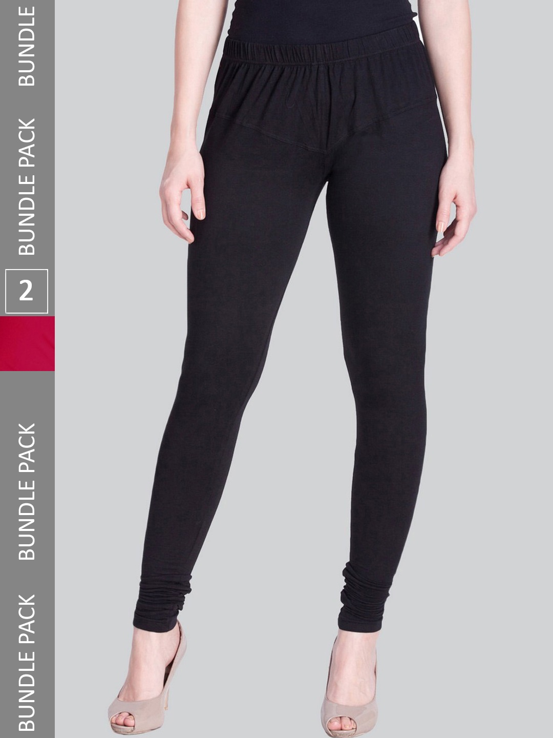 

LYRA Pack Of 2 Churidar-Length Leggings, Black