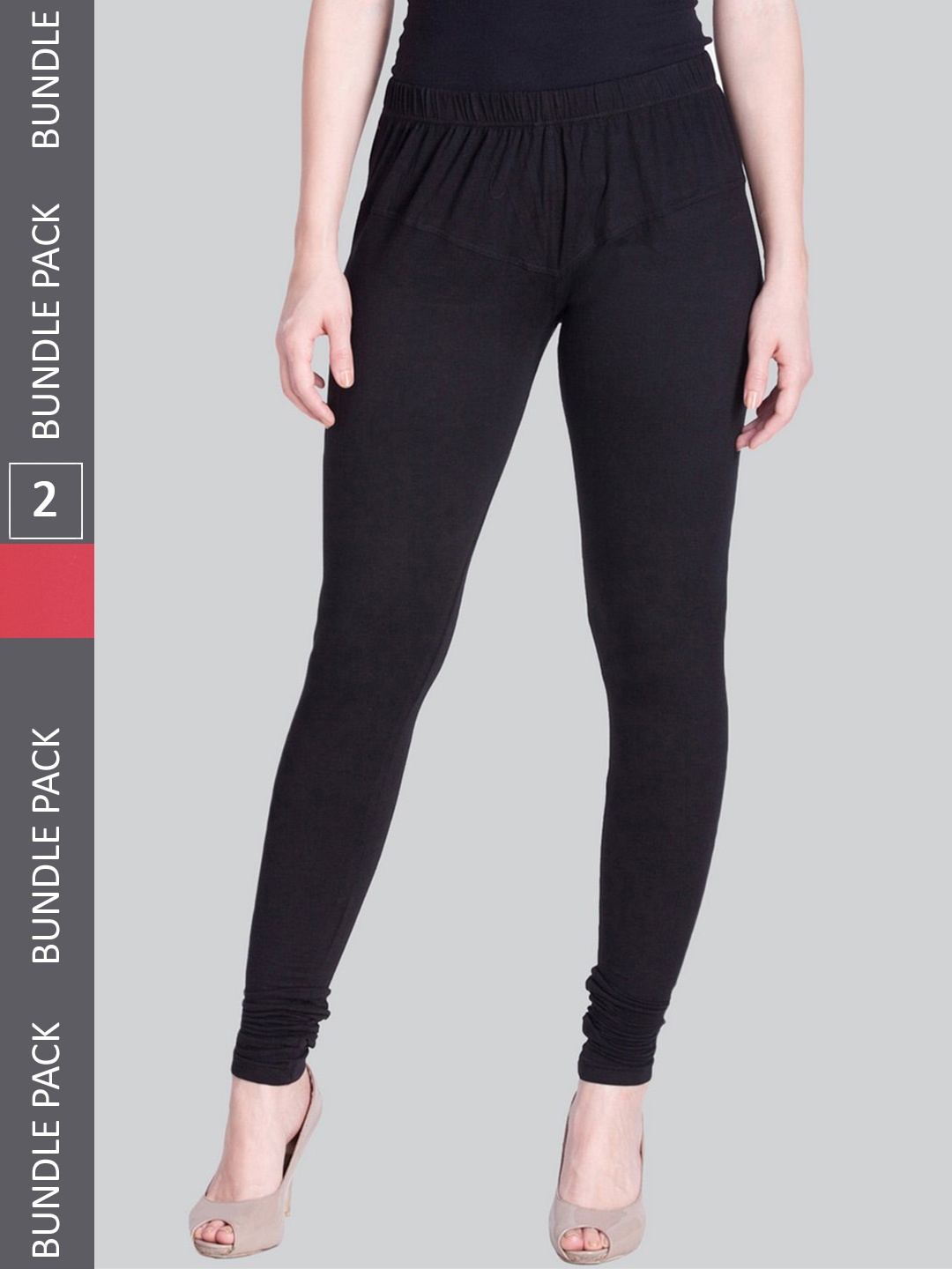 

LYRA Pack Of 2 Churidar-Length Leggings, Black
