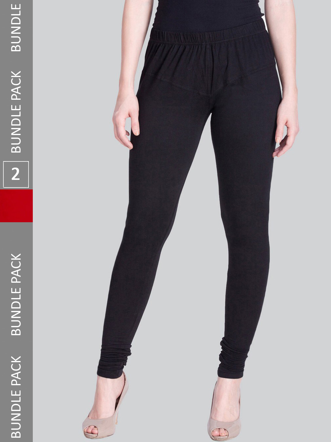 

LYRA Pack Of 2 Churidar-Length Leggings, Red