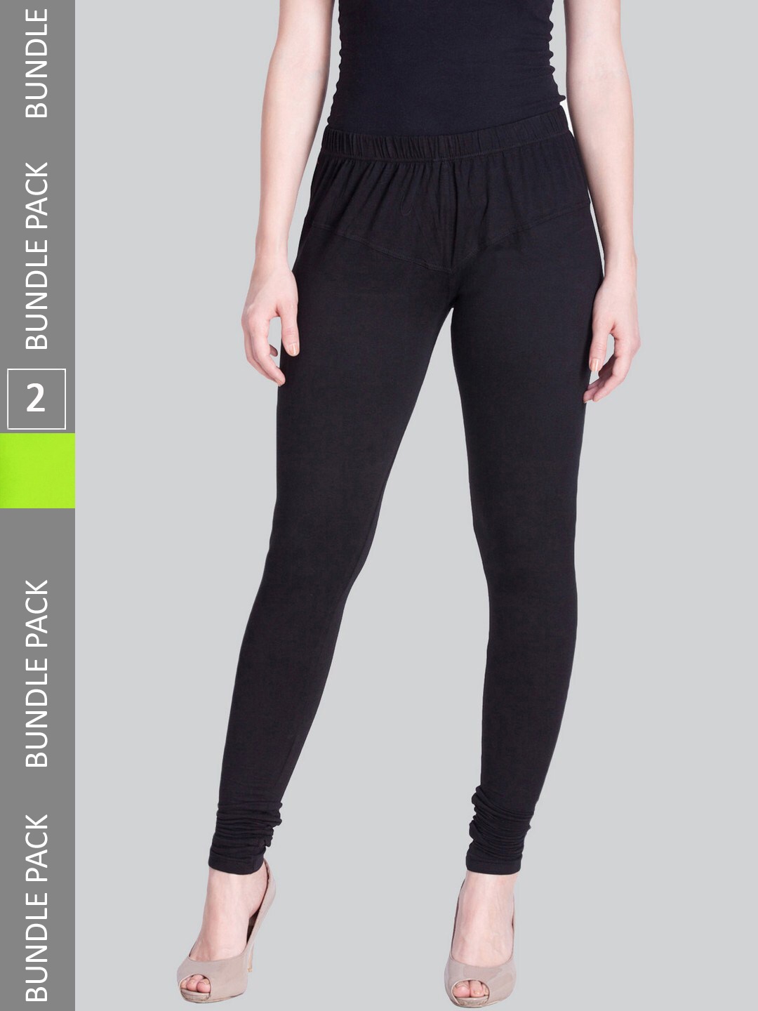 

LYRA Pack Of 2 Churidar-Length Leggings, Black