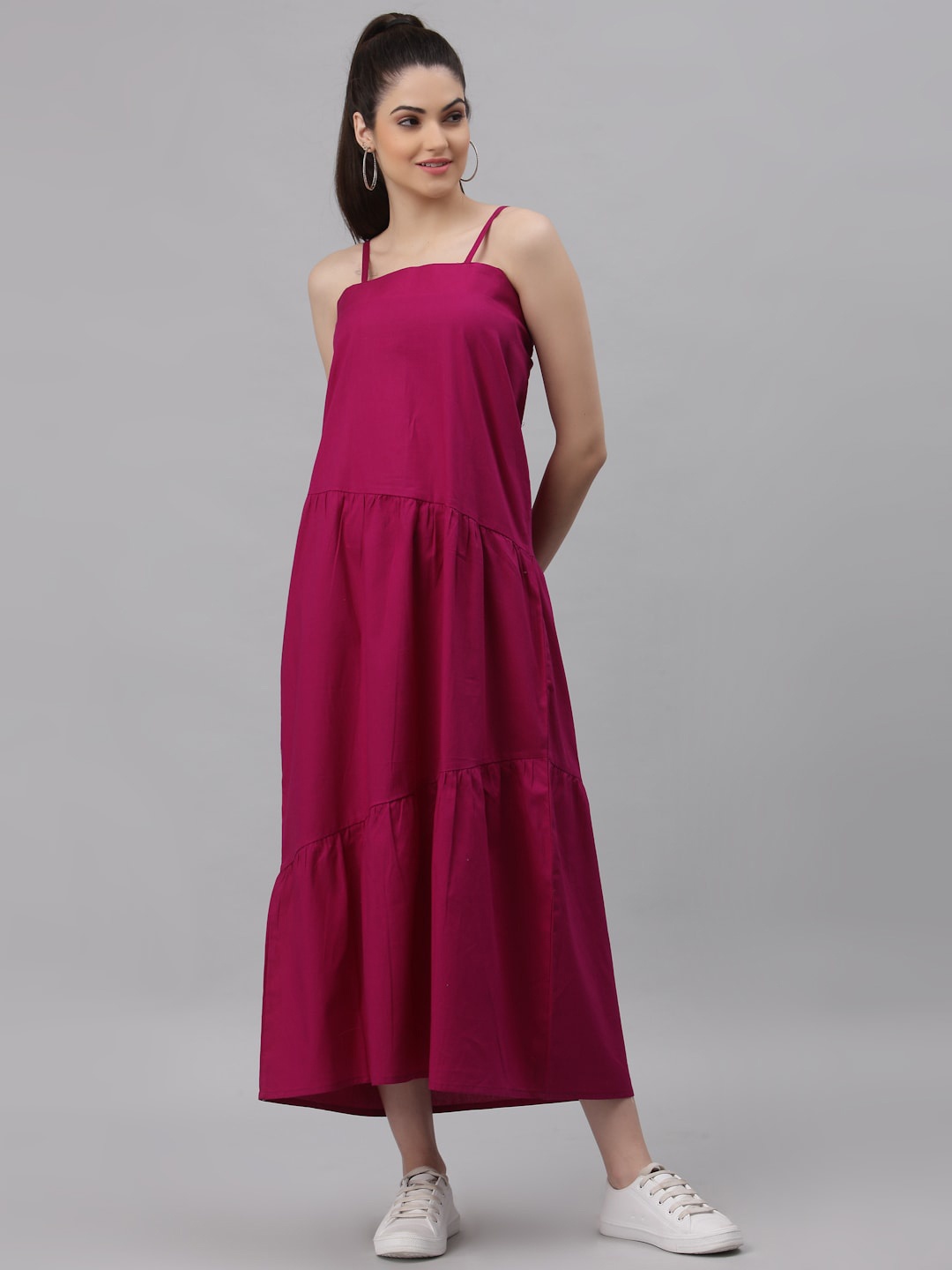 

River Of Design Jeans A-Line Midi Dress, Maroon