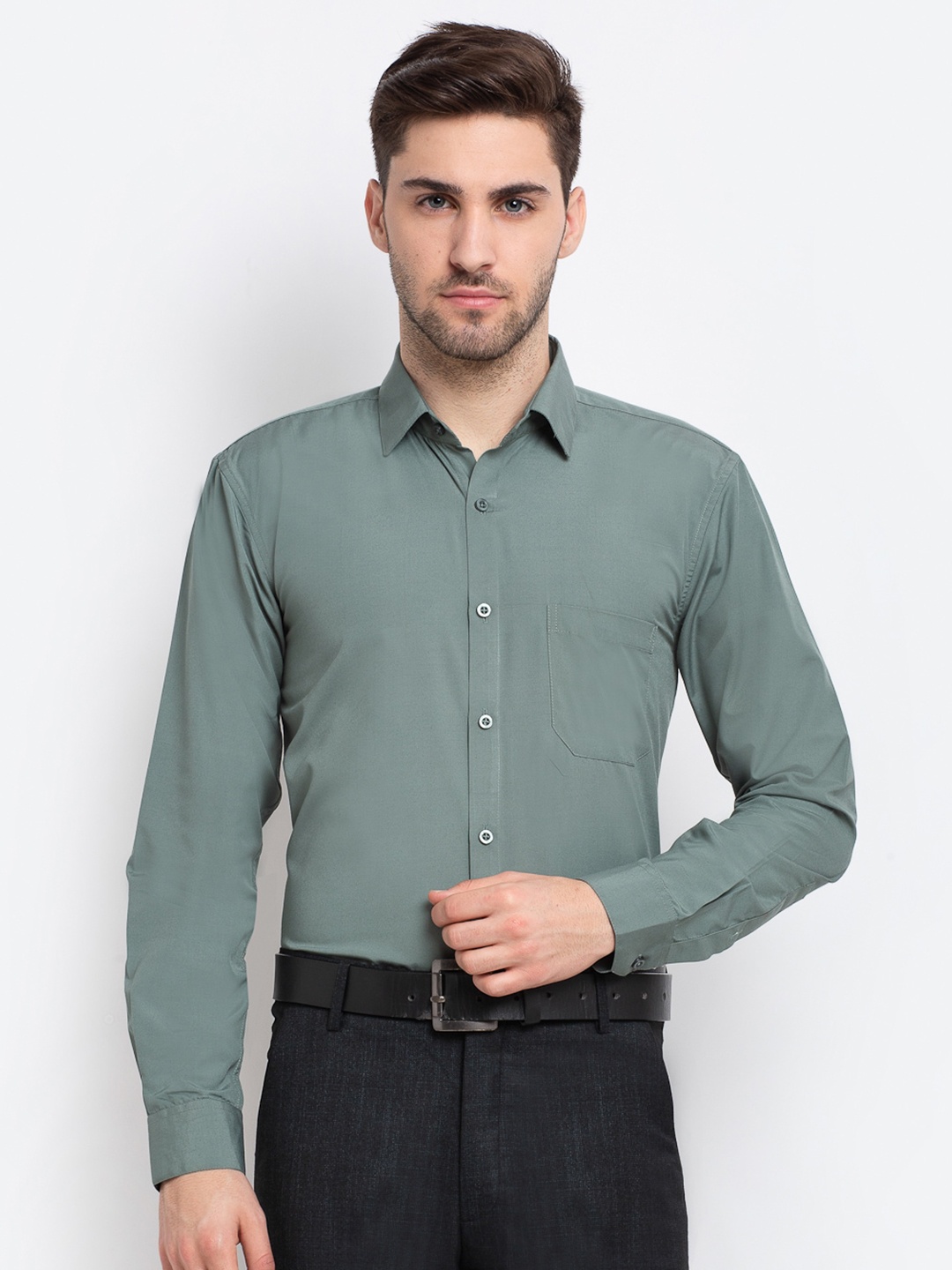 

JAINISH Regular Fit Classic Formal Shirt, Green