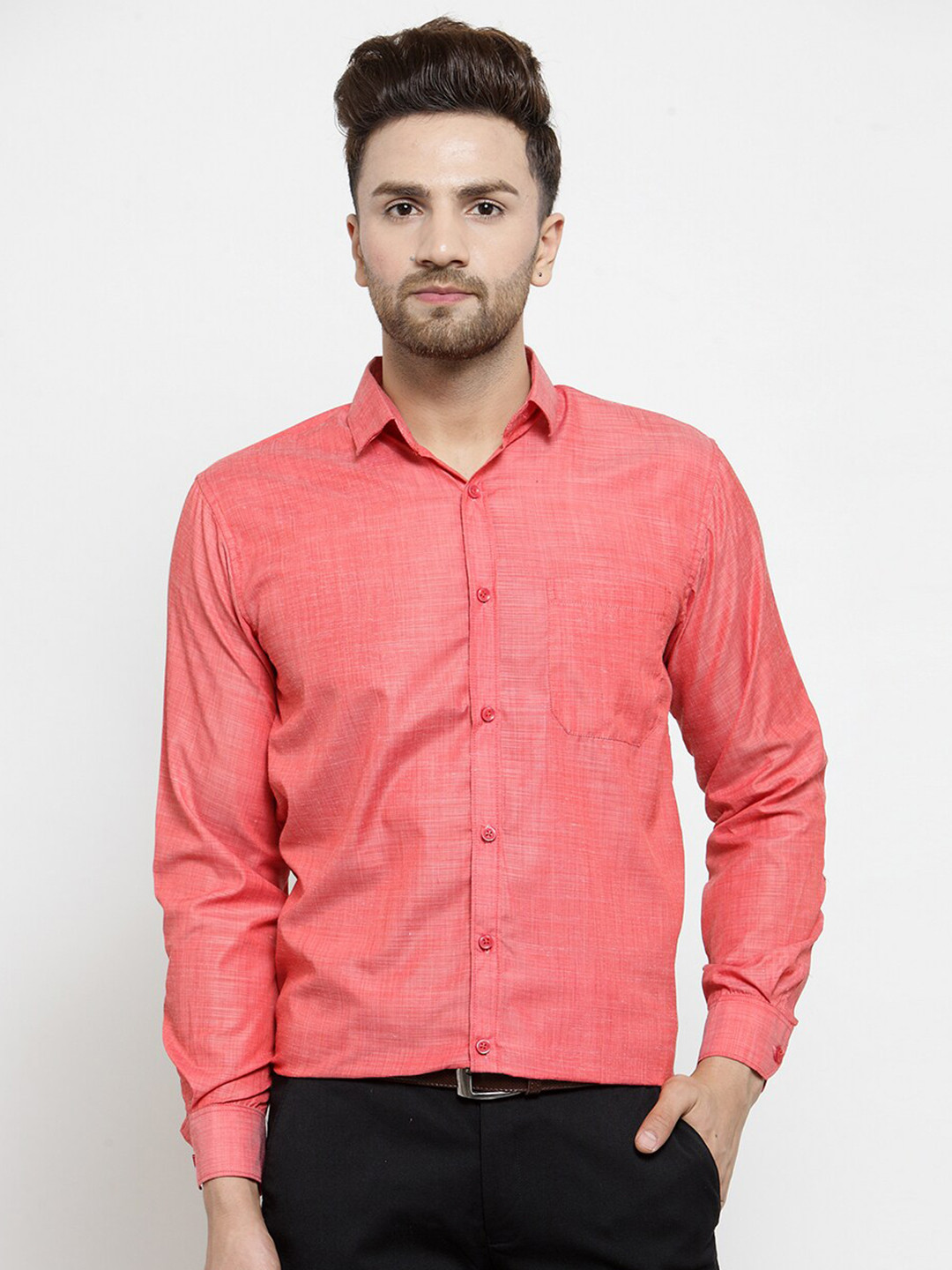 

JAINISH Classic Spread Collar Formal Shirt, Coral