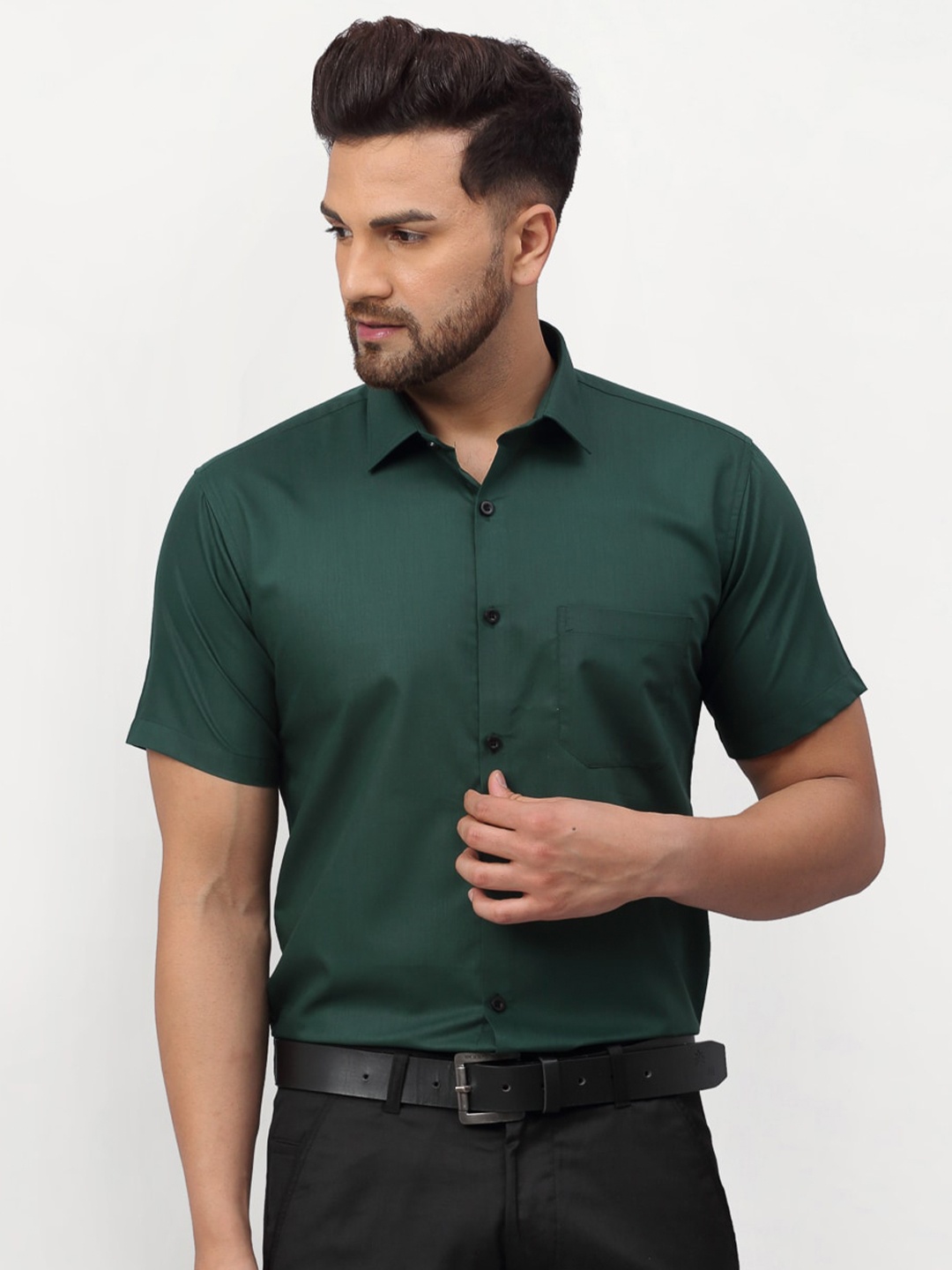 

JAINISH Classic Formal Pure Cotton Shirt, Green