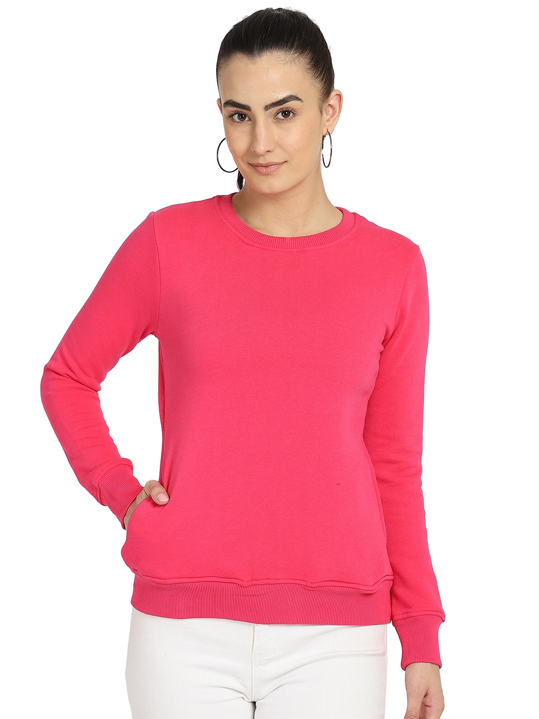 

DYCA Round Neck Cotton Sweatshirt, Pink