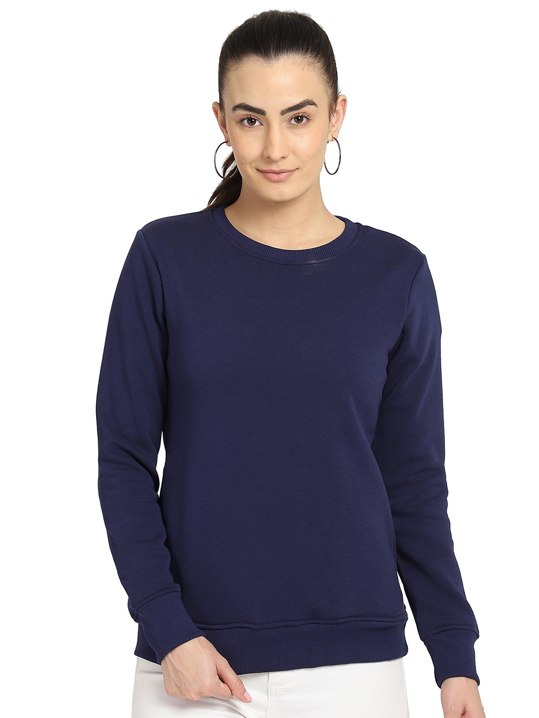 

DYCA Round Neck Cotton Pullover Sweatshirt, Blue