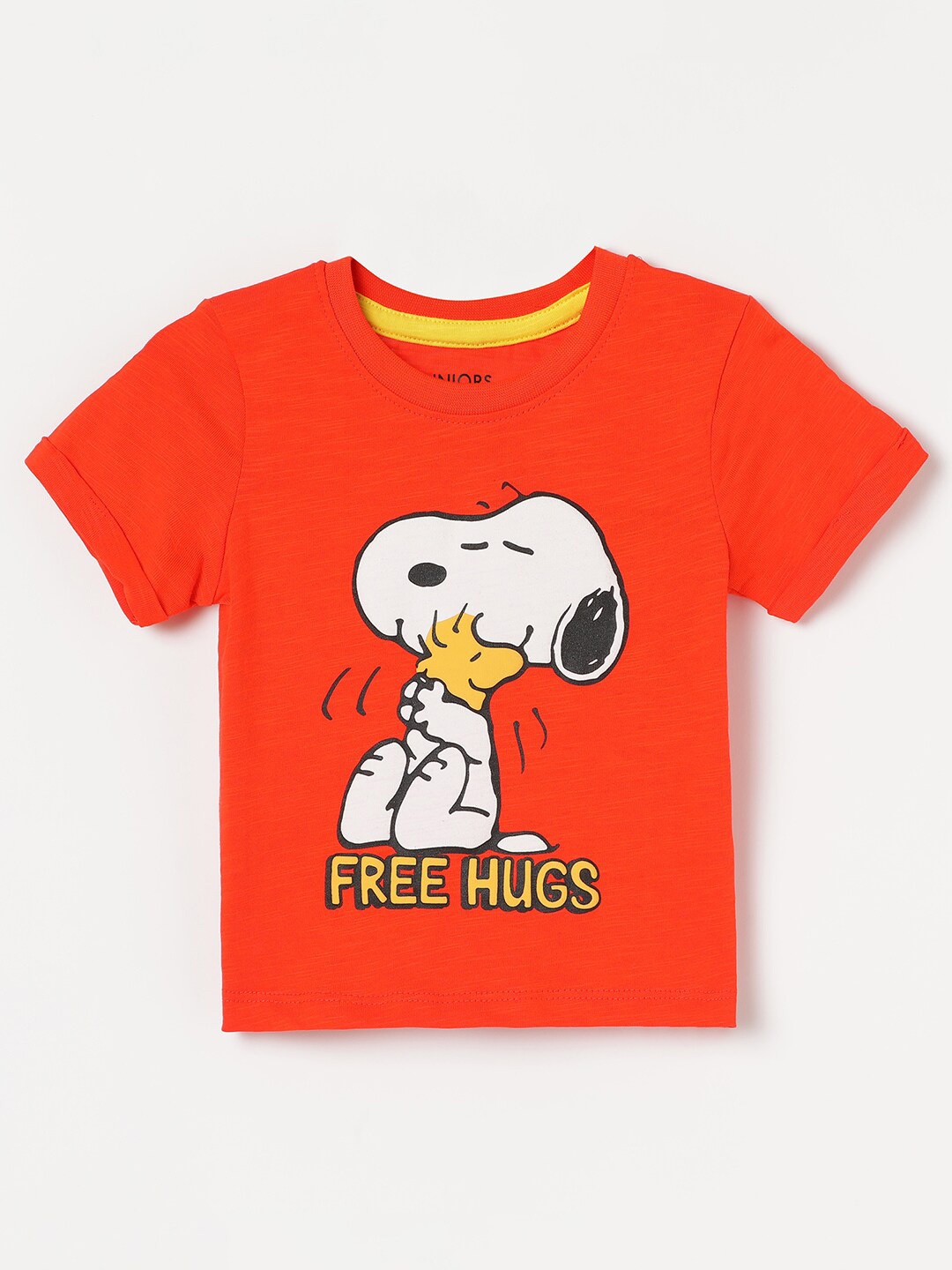 

Juniors by Lifestyle Boys Snoopy Printed Pure Cotton T-shirt, Coral