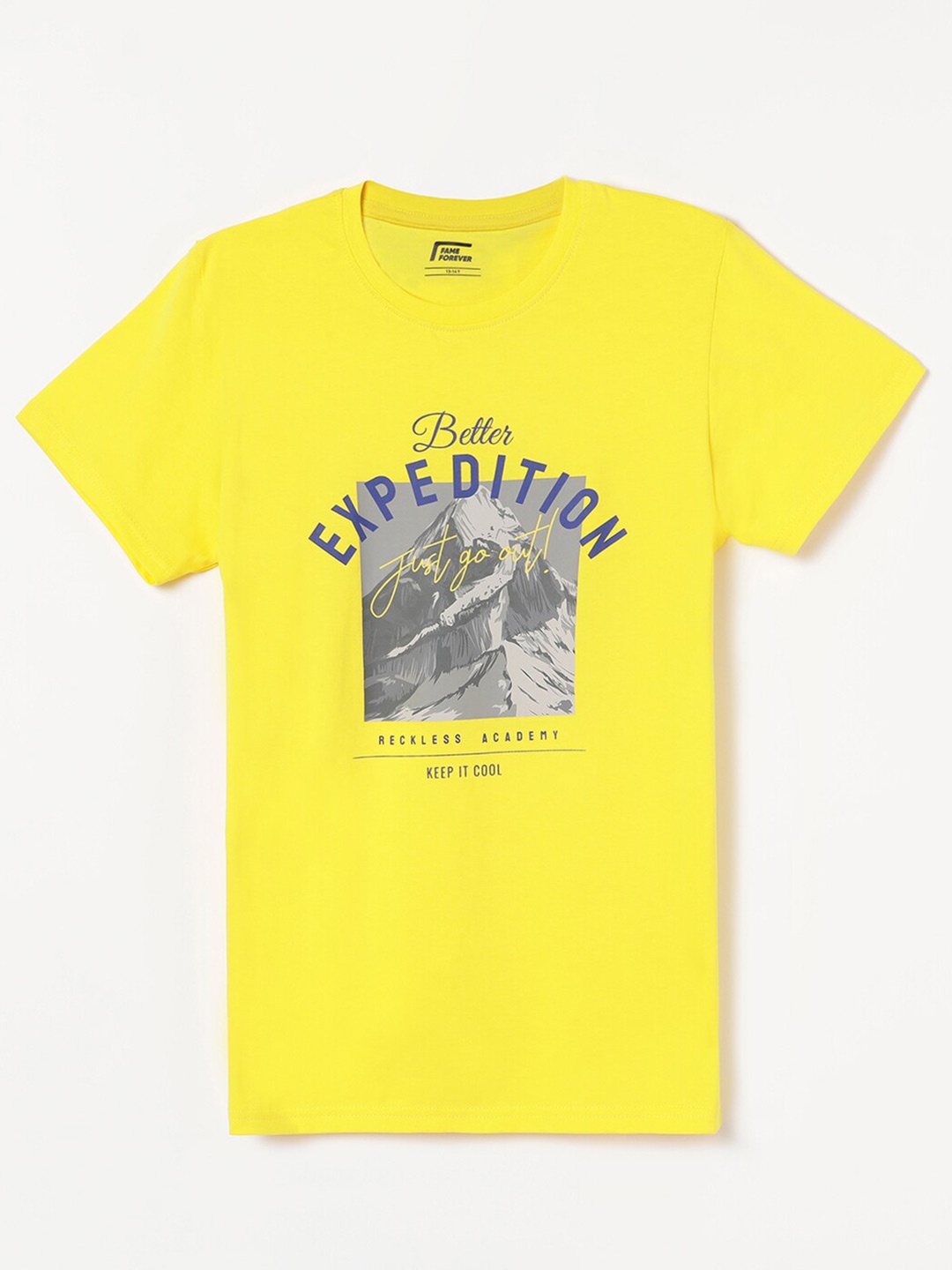 

Fame Forever by Lifestyle Boys Graphic Printed Cotton T-shirt, Yellow