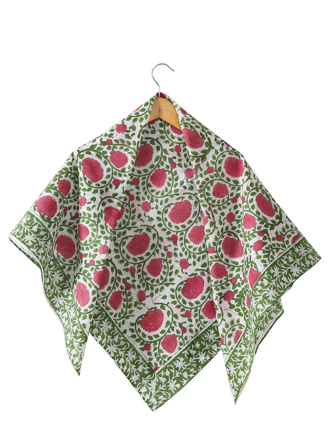 

HANDICRAFT PALACE Women Floral Printed Cotton Scarf, Green