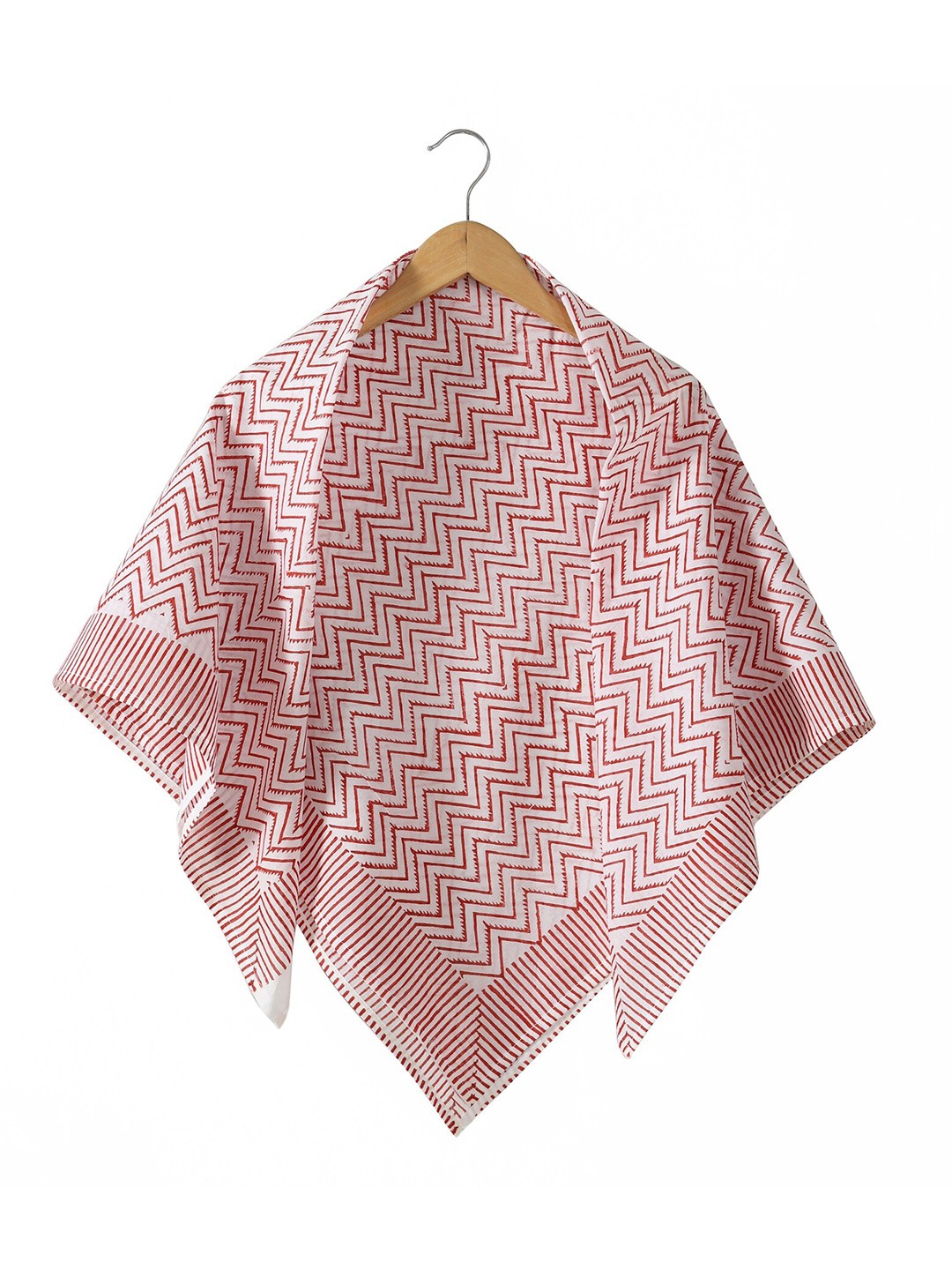 

HANDICRAFT PALACE Women Chevron Printed Cotton Scarf, White
