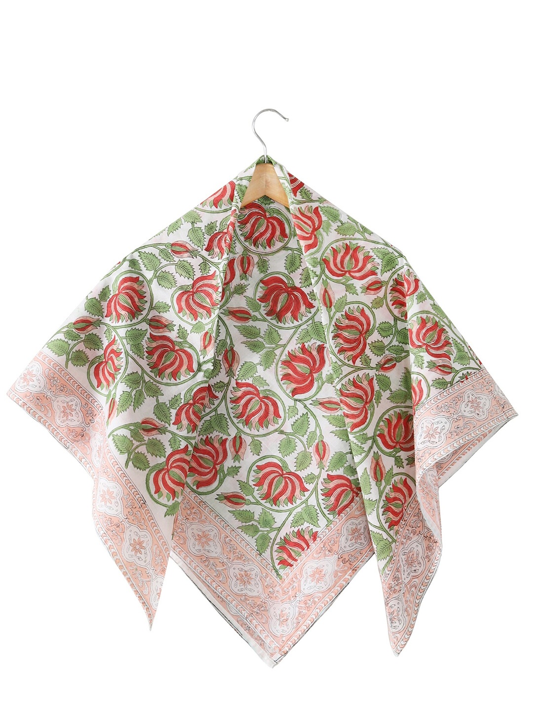 

HANDICRAFT PALACE Women Floral Printed Cotton Scarf, White