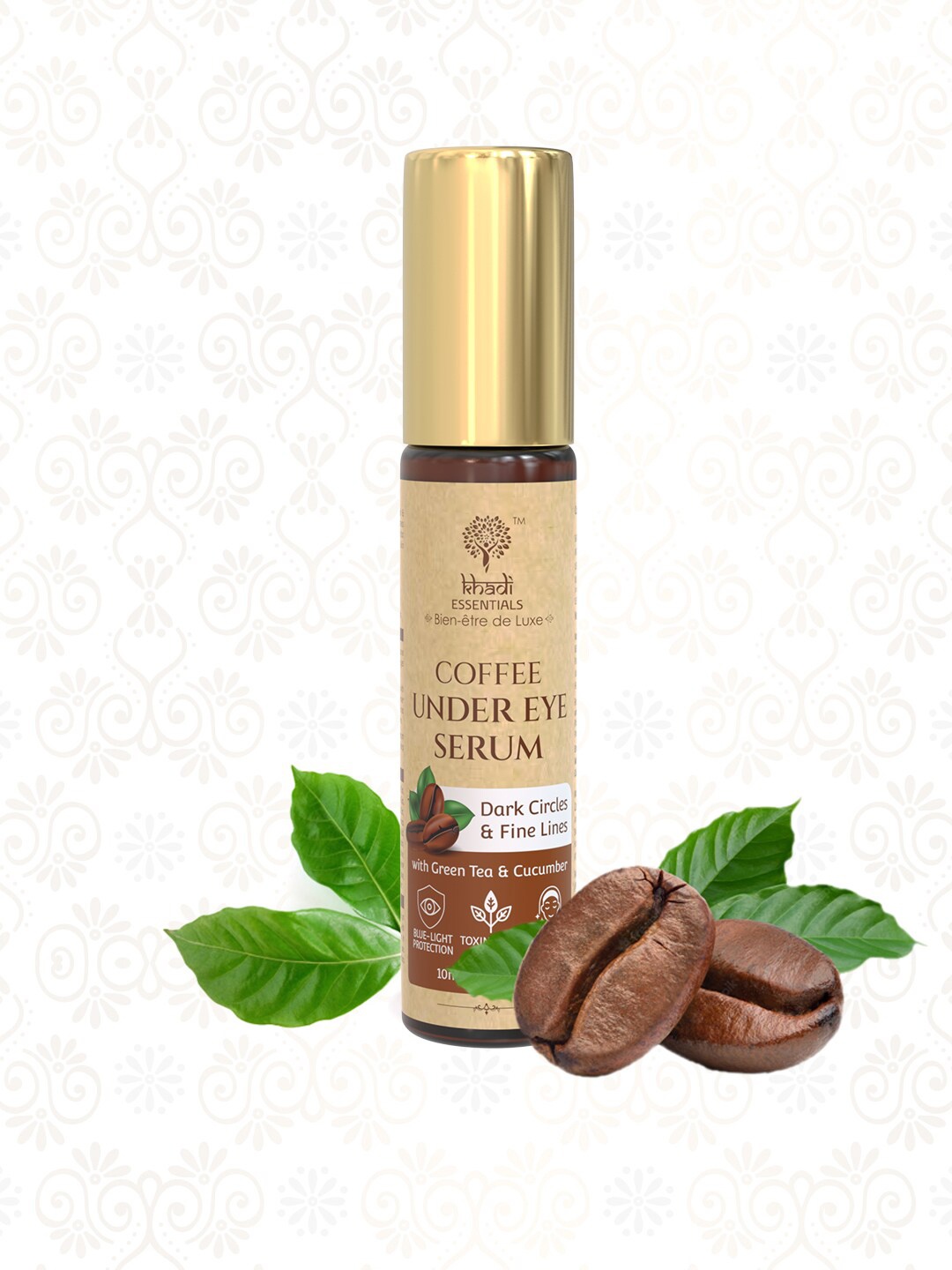 

KHADI ESSENTIALS Coffee Under Eye Serum with Green Tea & Cucumber - 10 ml, Brown