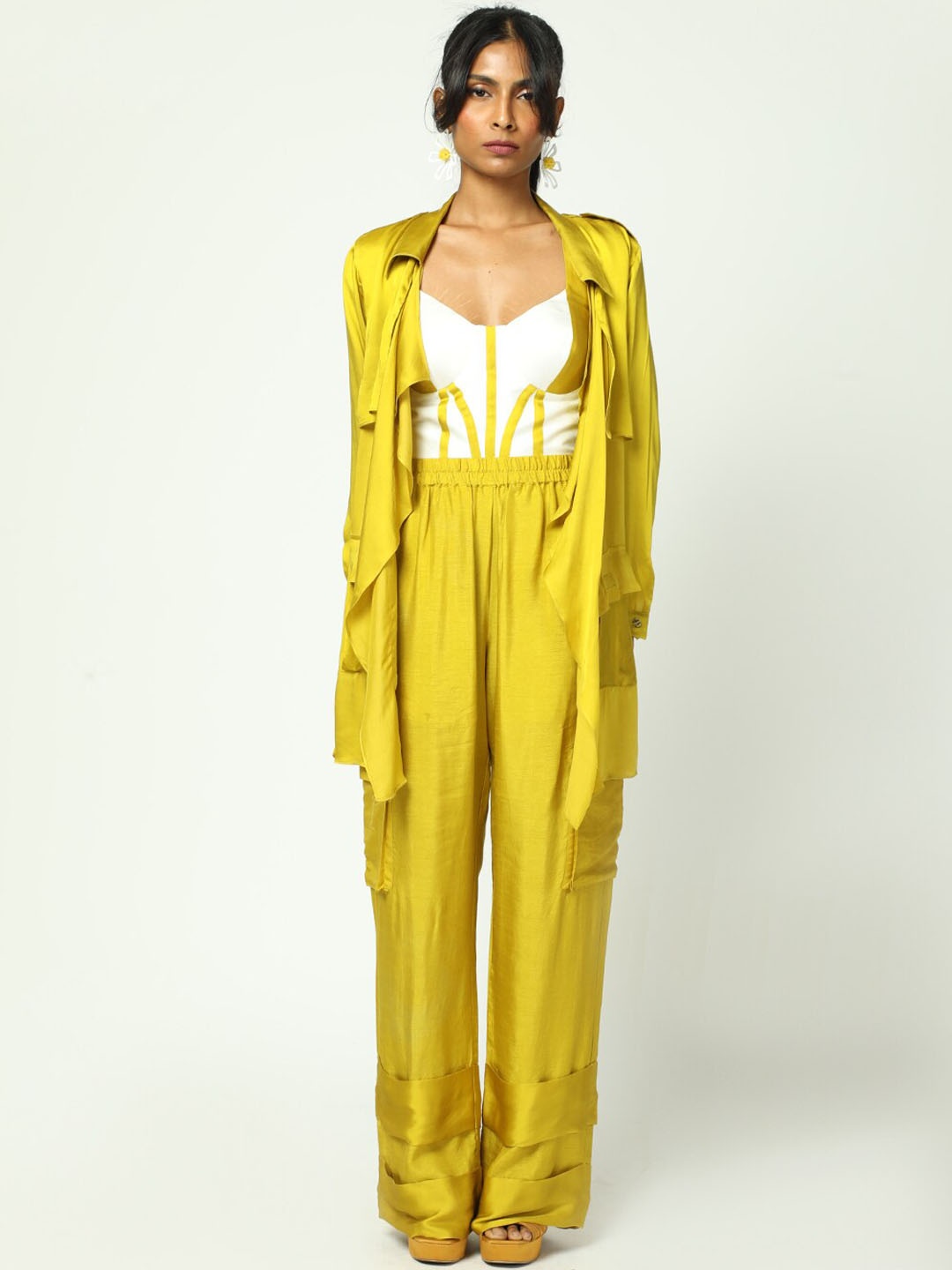 

MISSY Women Straight Leg Loose Fit High-Rise Trouser, Yellow