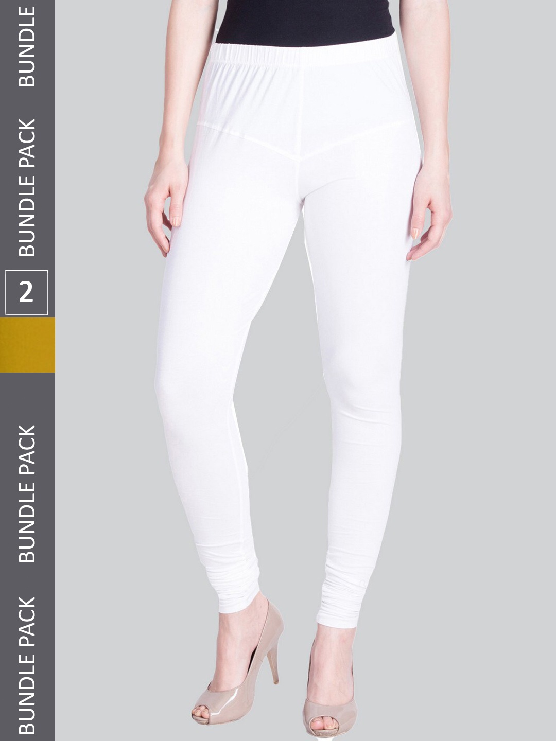 

LYRA Women Pack Of 2 Churidar-Length Cotton Lycra Leggings, Multi