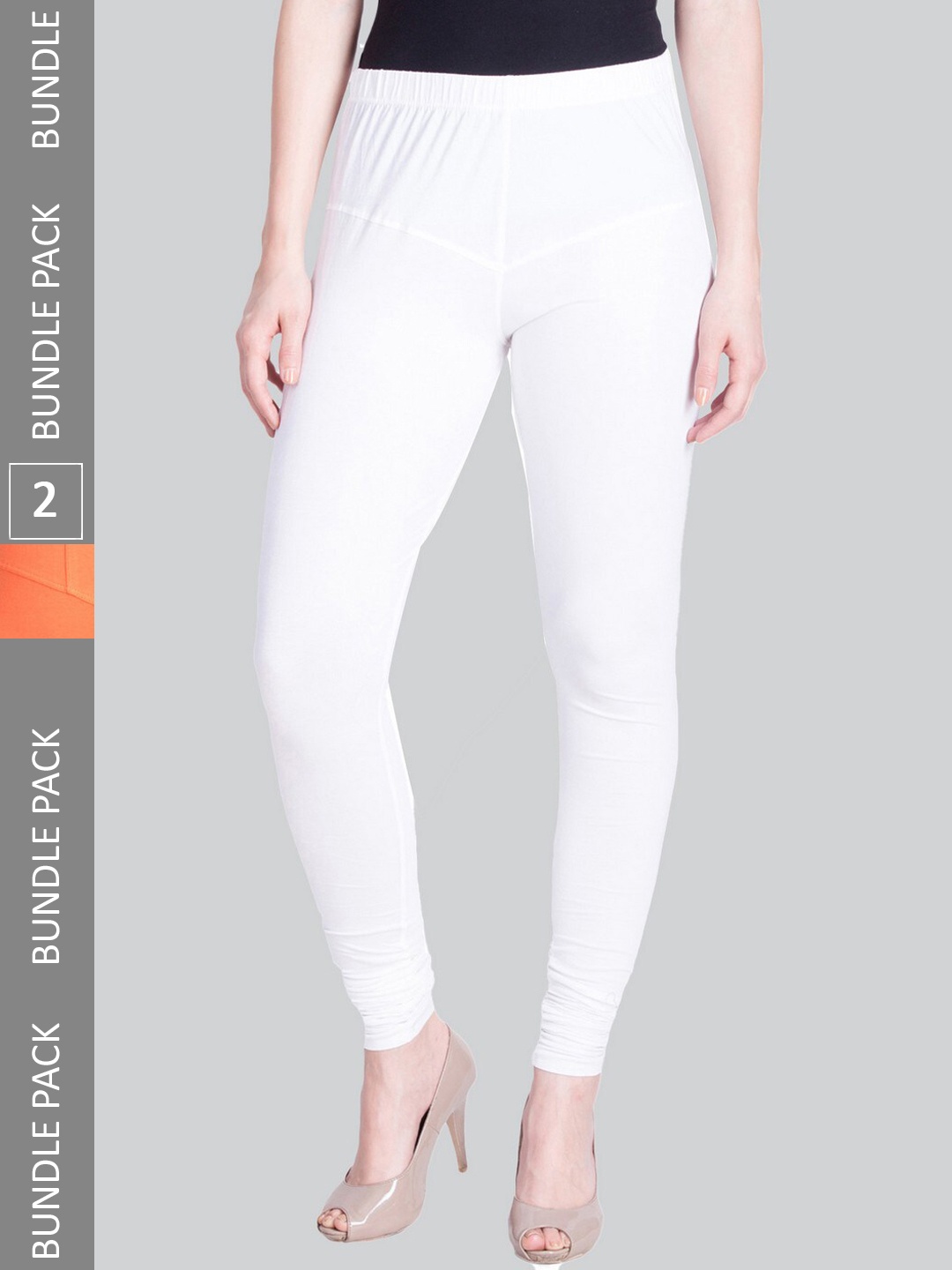 

LYRA Women Pack Of 2 Churidar-Length Cotton Lycra Leggings, White