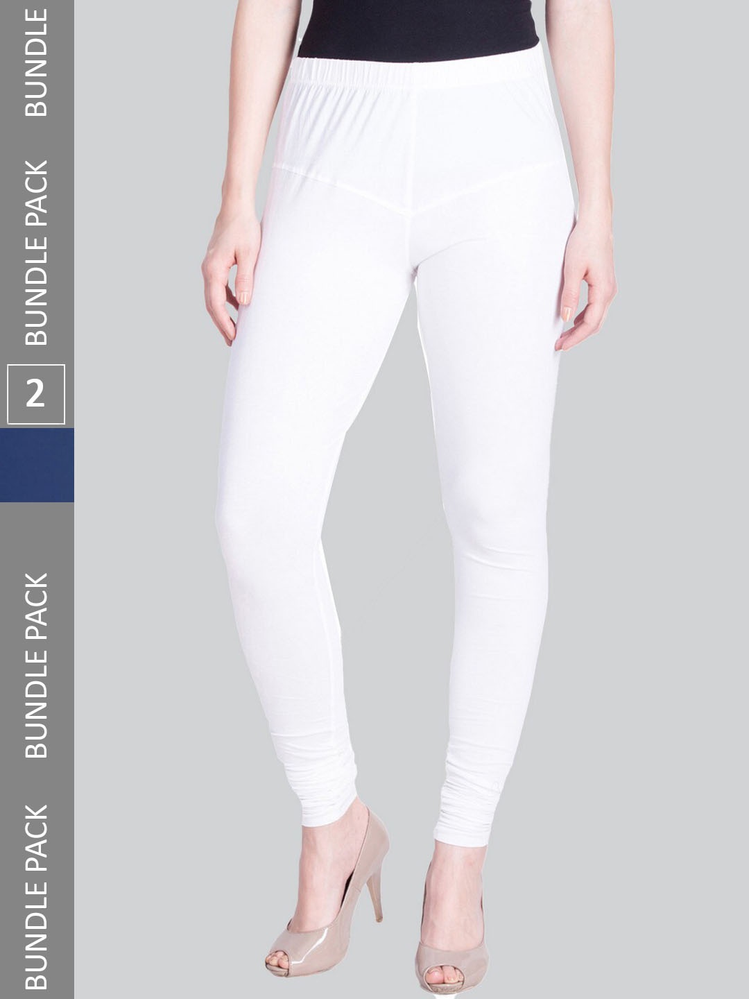 

LYRA Pack Of 2 4-Way Stretch Churidar-Length Leggings, White
